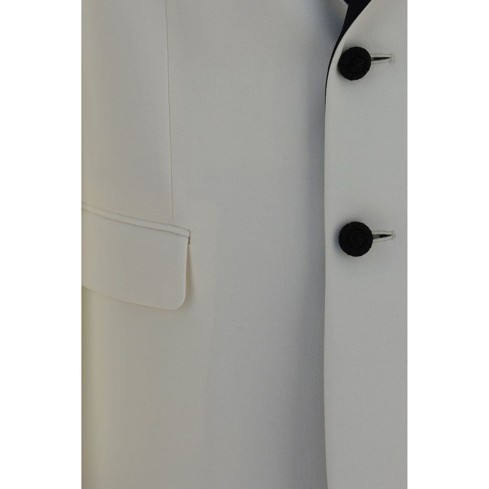 Valentino Garavani White Wool Oves Aries Blazer - Timeless Elegance