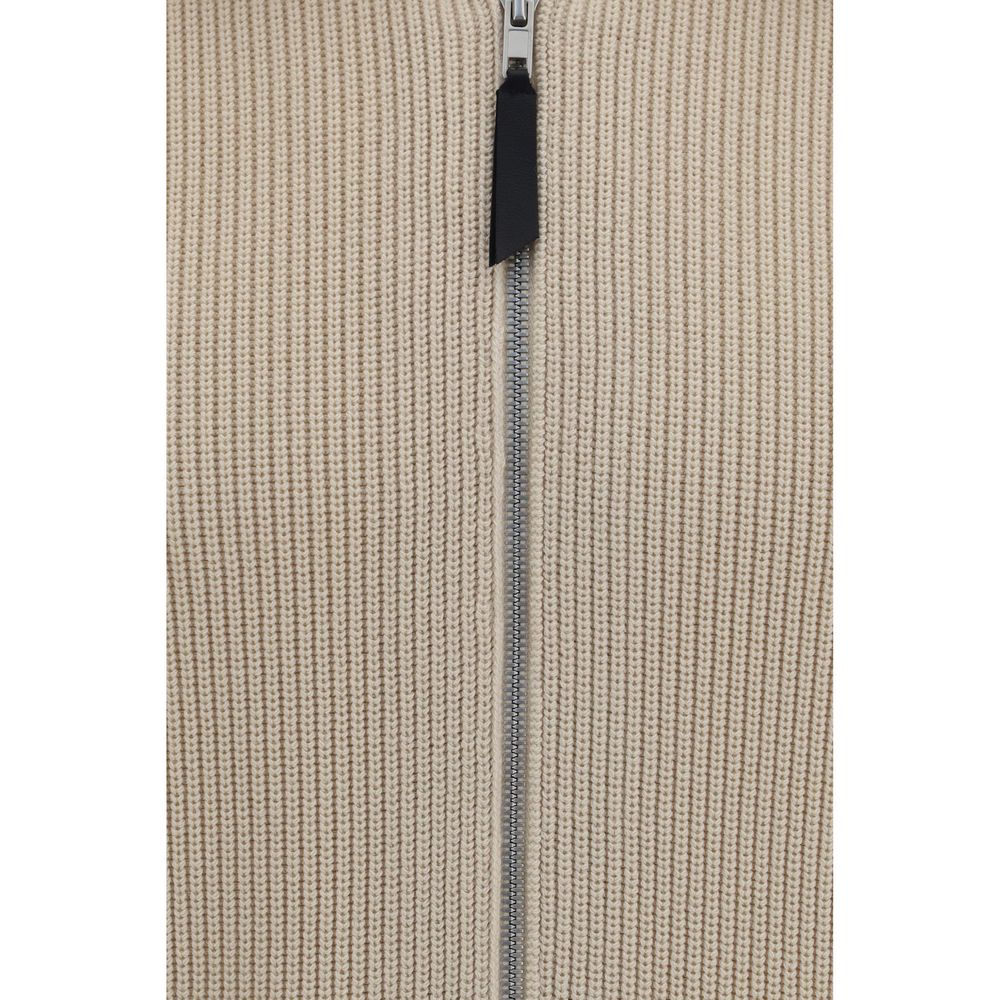 Experience the allure of Maison Margiela's Beige Wool Oves Aries Sweatshirt, a luxurious blend of Wool Ovis Aries and cotton, epitomizing contemporary elegance and refined comfort.