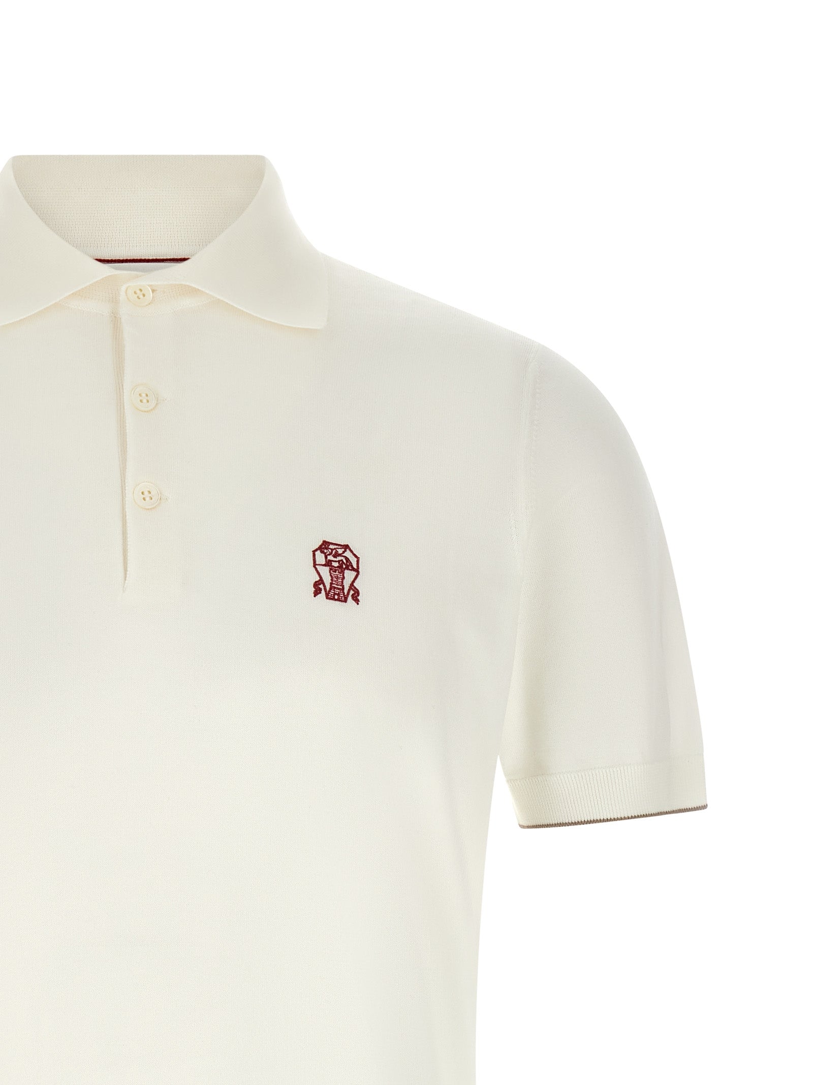 Brunello Cucinelli White Cotton Polo Shirt - Timeless Luxury