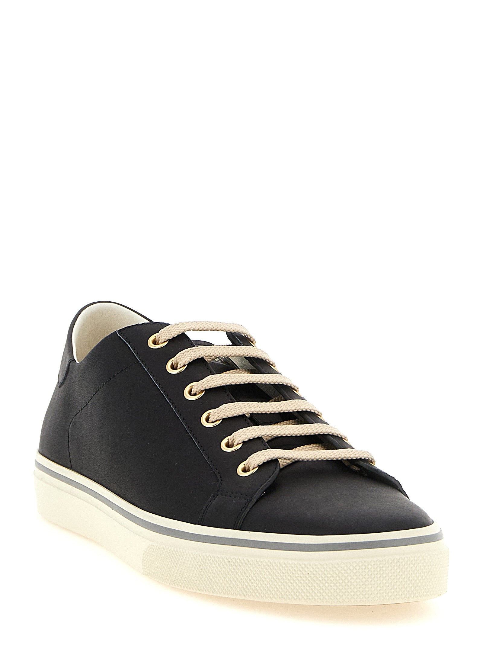 Brunello Cucinelli Black Calfskin Low Top Sneakers - Luxury Elegance