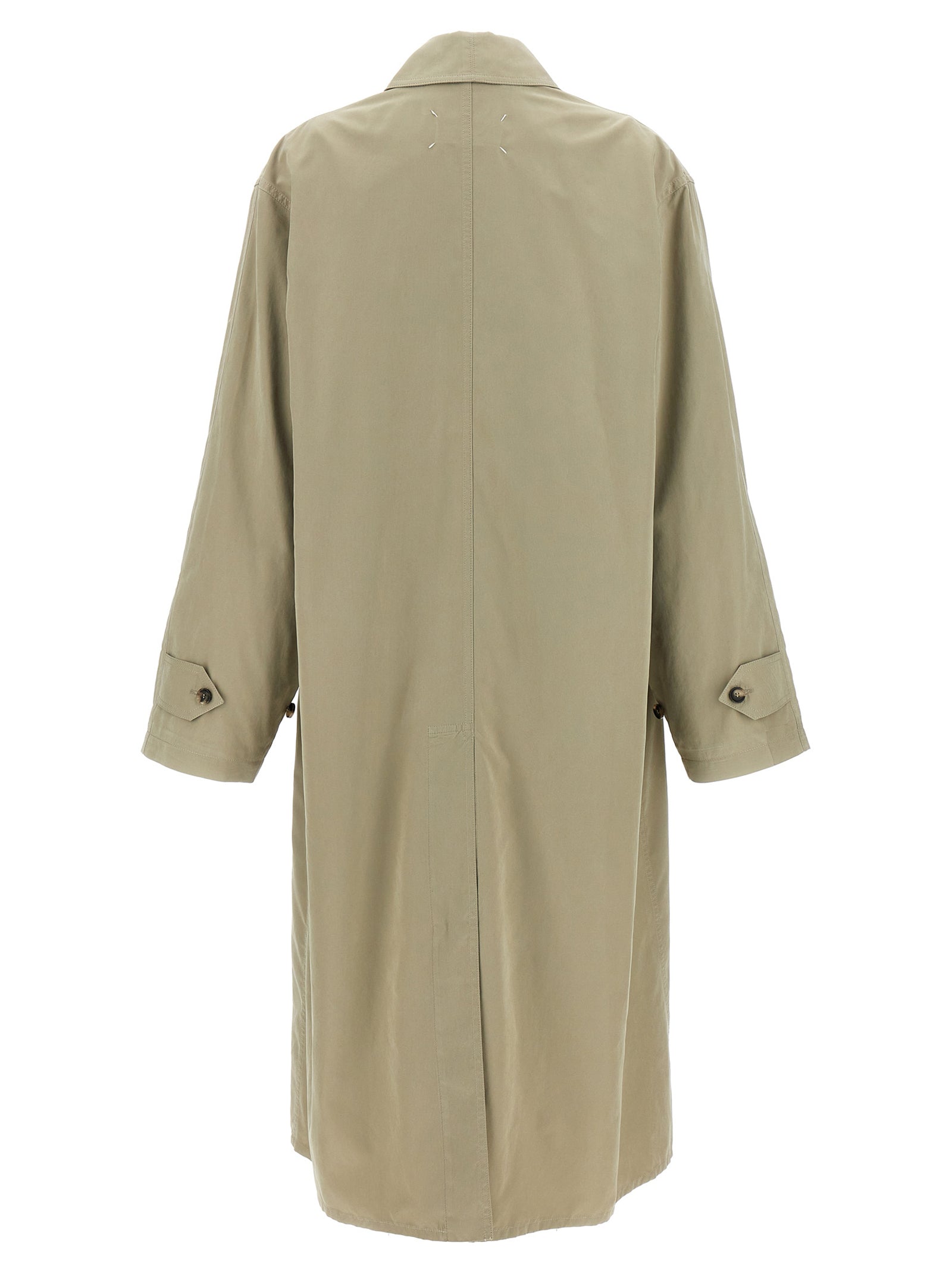Indulge in the Maison Margiela Bicolor Polyester Coat, a masterpiece of Italian craftsmanship that redefines luxury with its minimalist elegance and timeless allure.