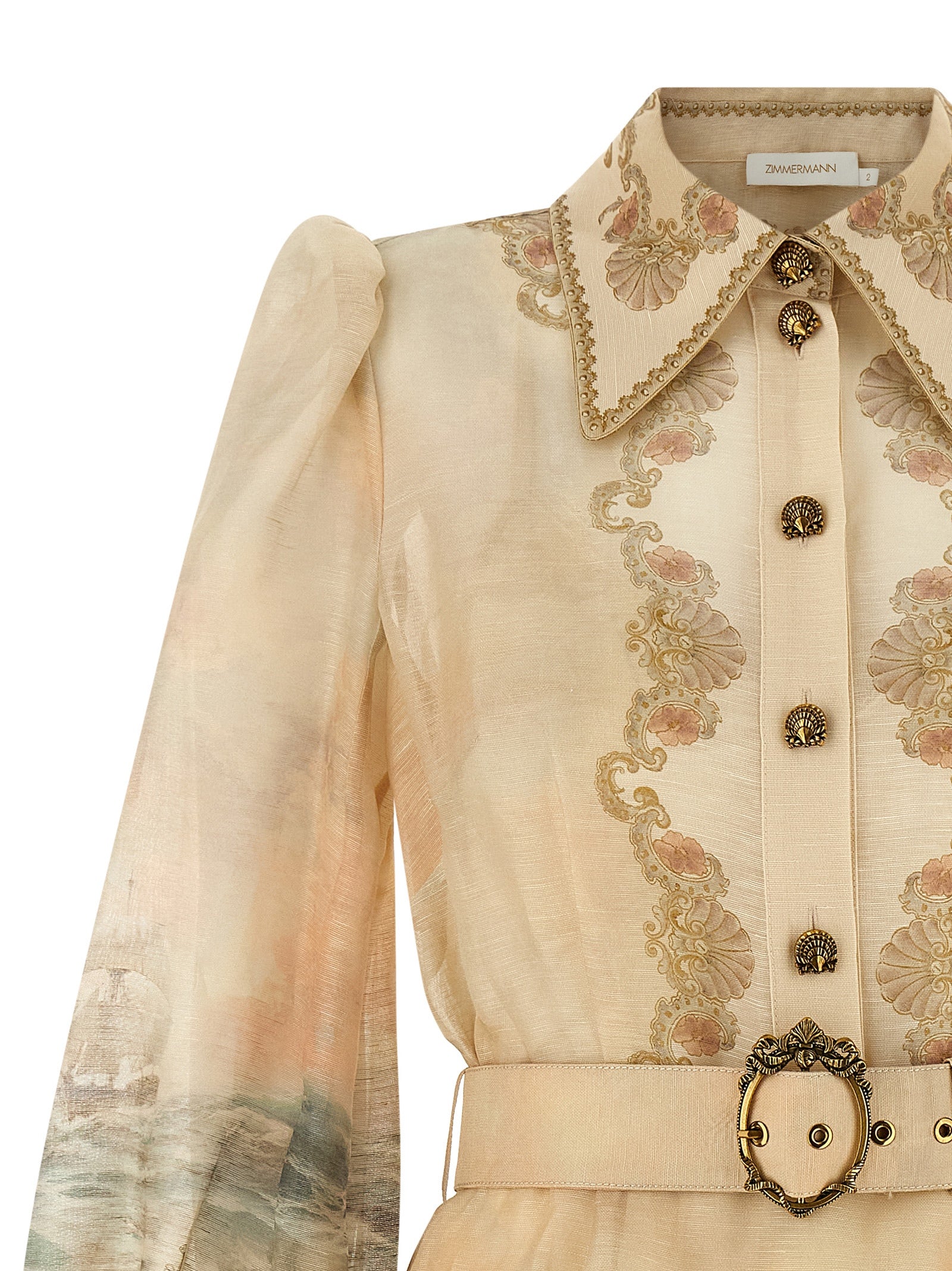 Zimmermann Beige Linen Short Dress