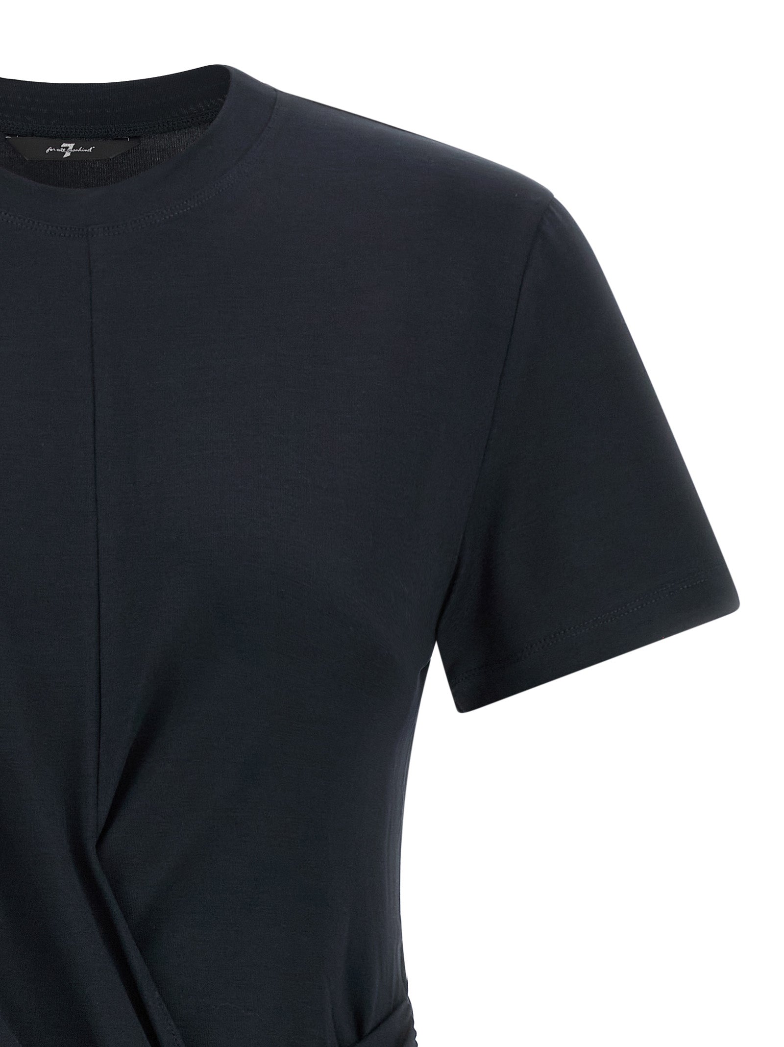 7 For All Mankind Blue Lyocell T-Shirt - Elevate Your Elegance