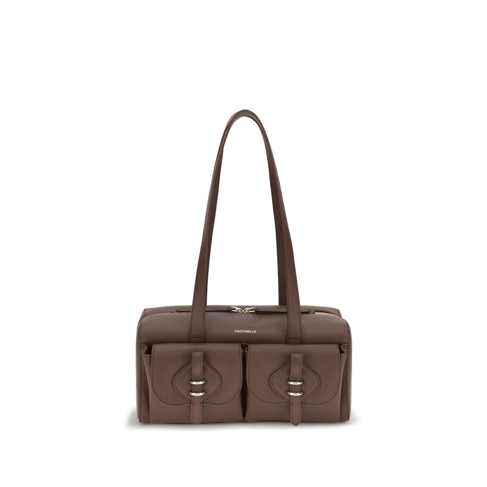 Elevate your style with the Coccinelle Brown Calf Leather Bos Taurus Shoulder Bag, a masterpiece of exquisite craftsmanship and timeless elegance for the discerning individual.