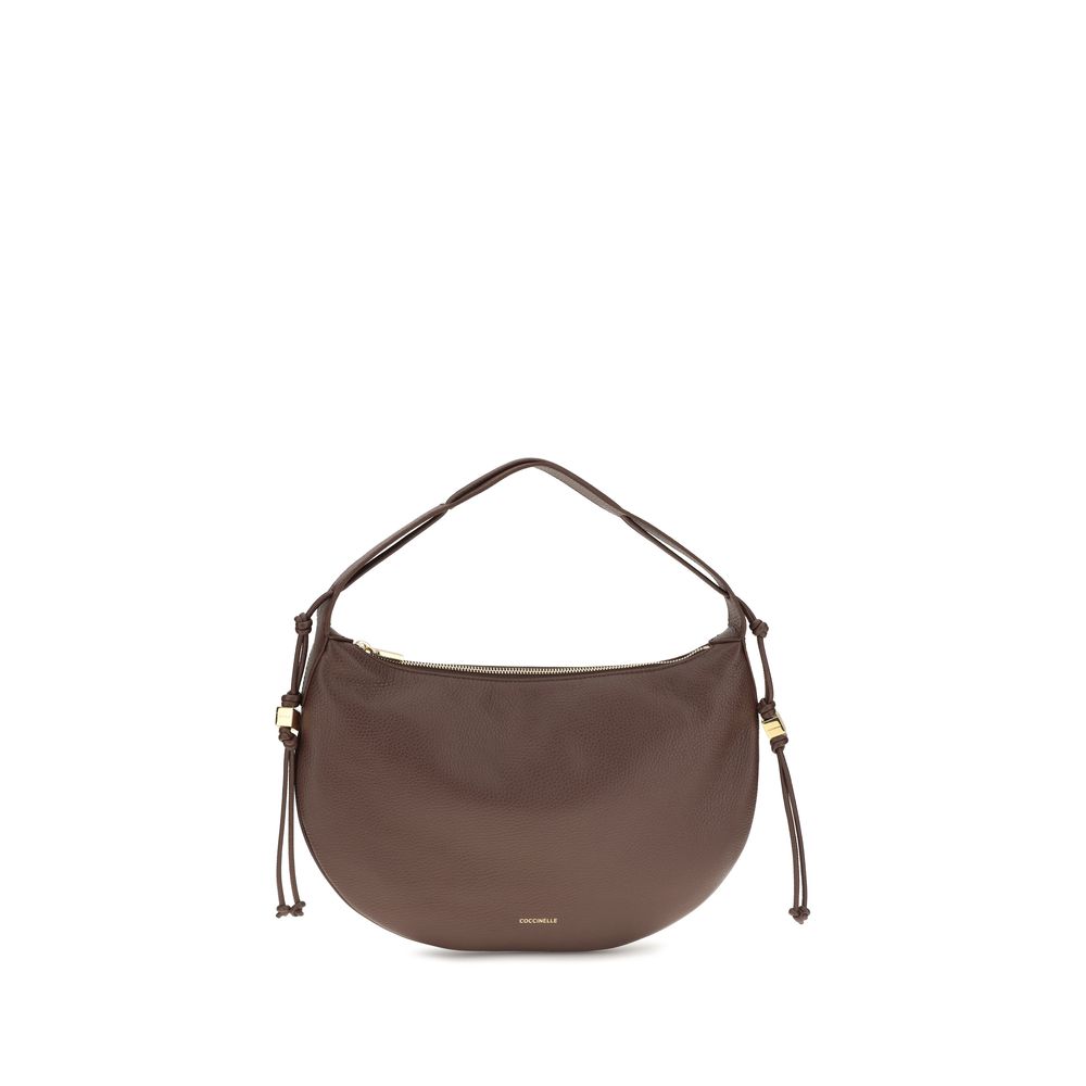 Coccinelle Brown Calf Leather Bos Taurus Shoulder Bag - Luxury