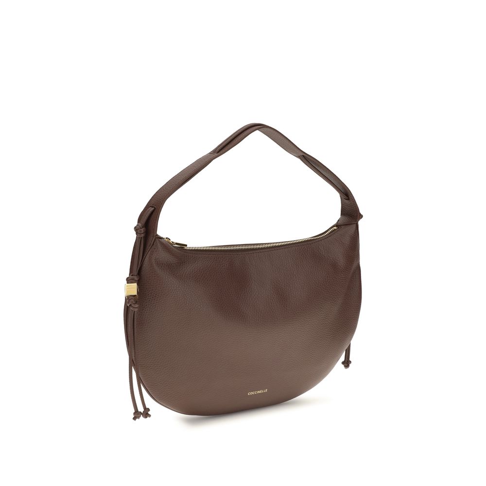 Coccinelle Brown Calf Leather Bos Taurus Shoulder Bag - Luxury