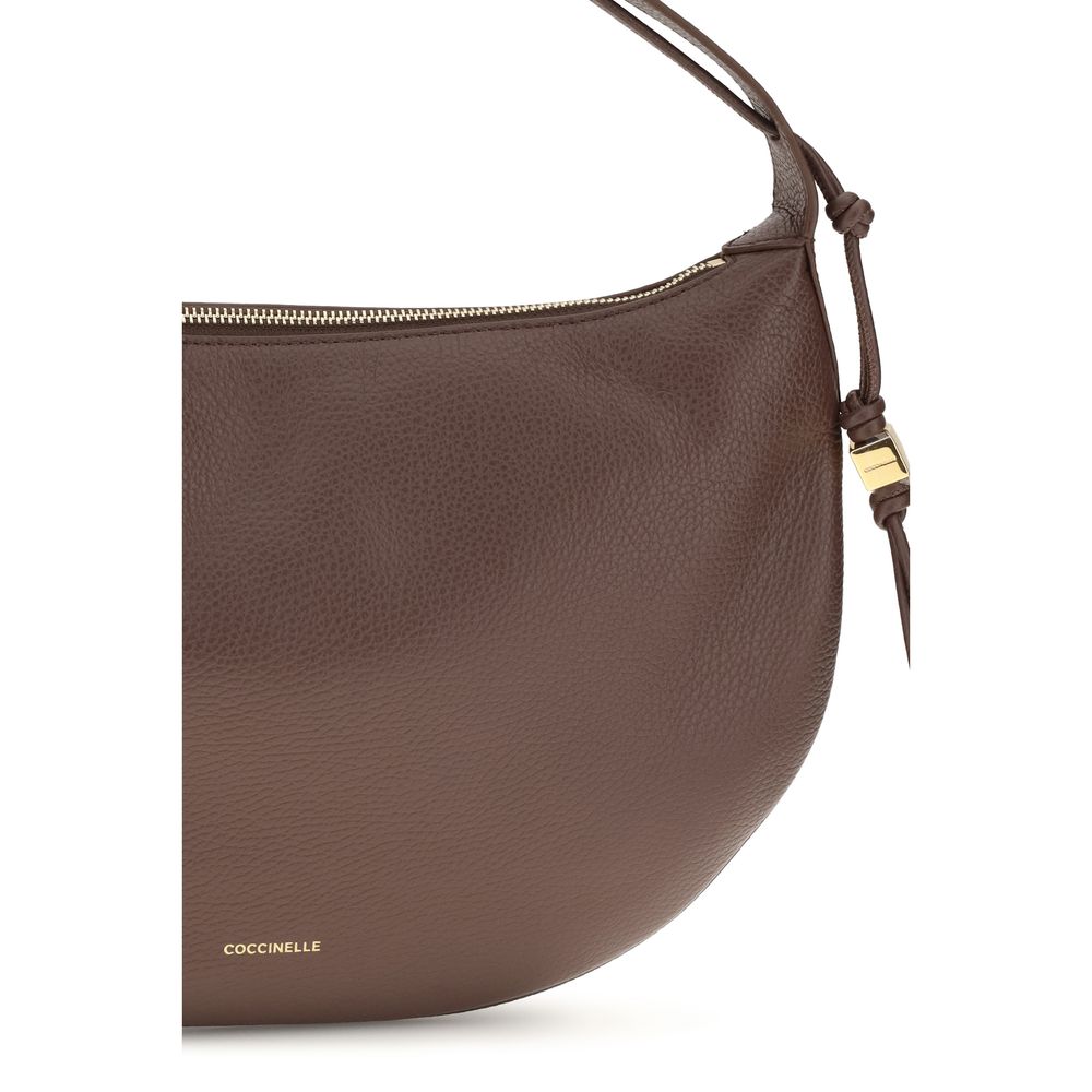 Coccinelle Brown Calf Leather Bos Taurus Shoulder Bag - Luxury