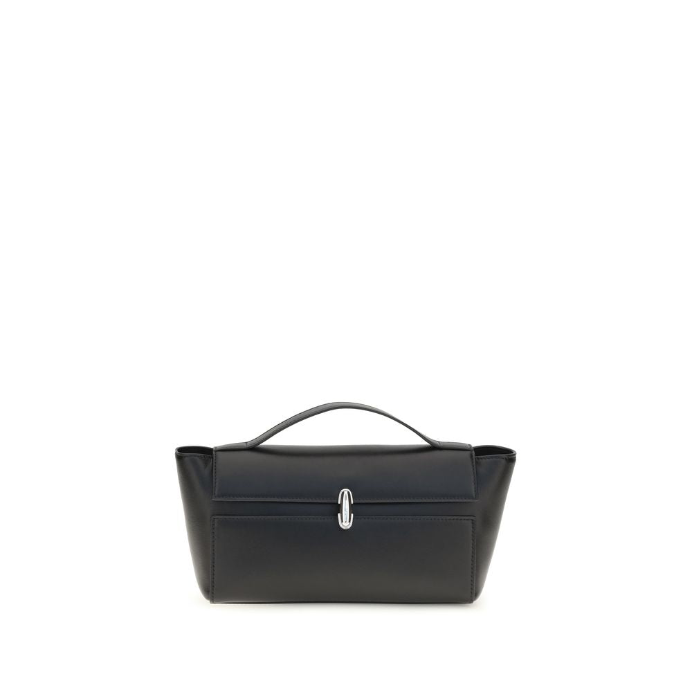 Savette Black Calf Leather Bos Taurus Shoulder Bag