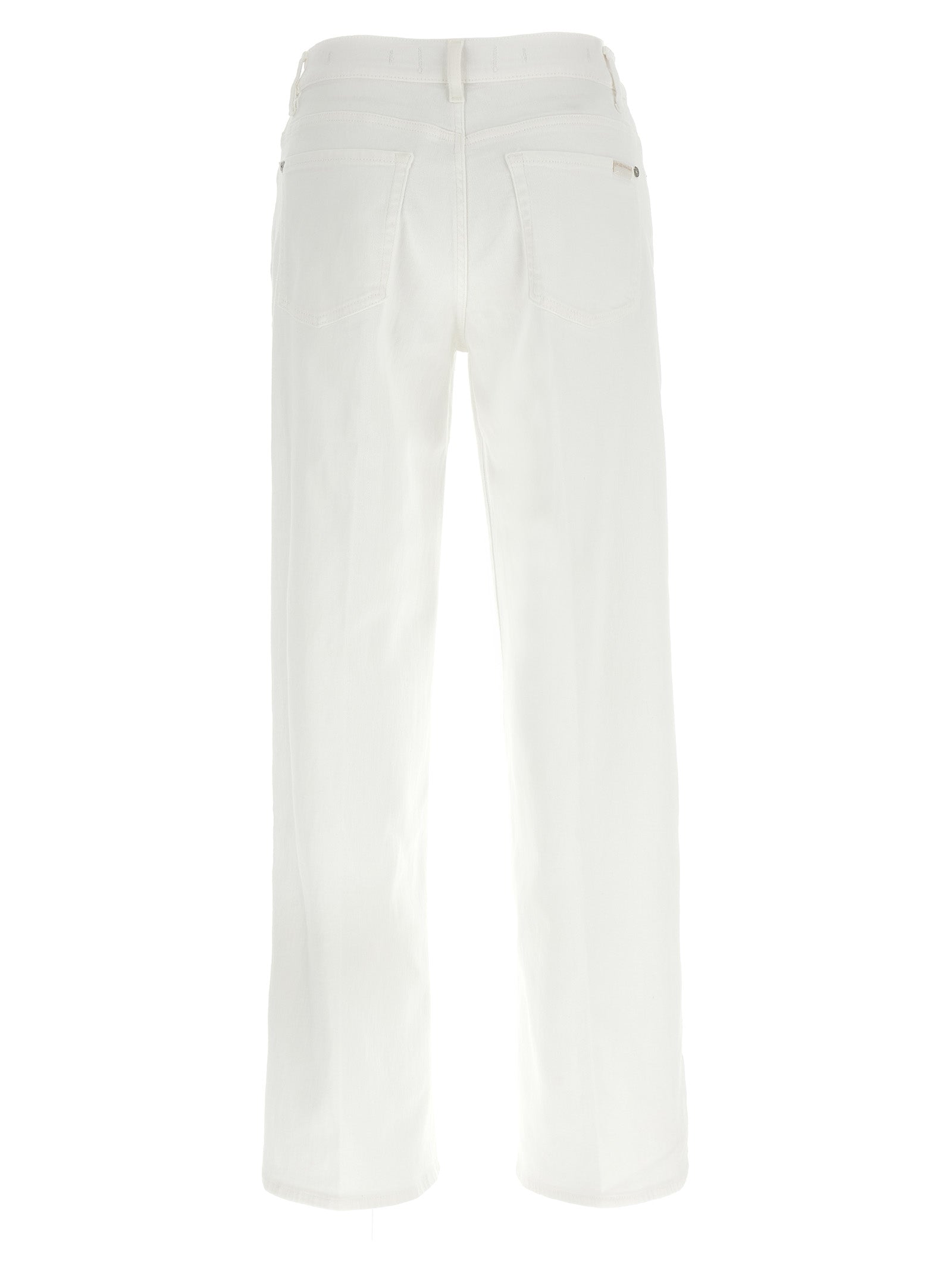 Discover the exquisite 7 For All Mankind White Cotton Straight-Leg Jeans, crafted for timeless elegance and effortless style, perfect for the discerning wardrobe.