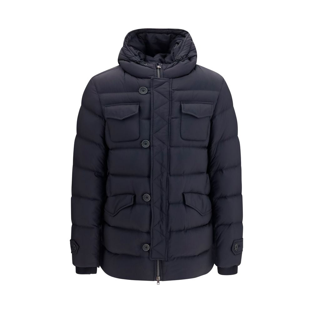 Experience the exquisite Herno Black Polyester Full-Length Jacket, where luxurious goose down meets sophisticated design, offering unparalleled warmth and elegance for every occasion.