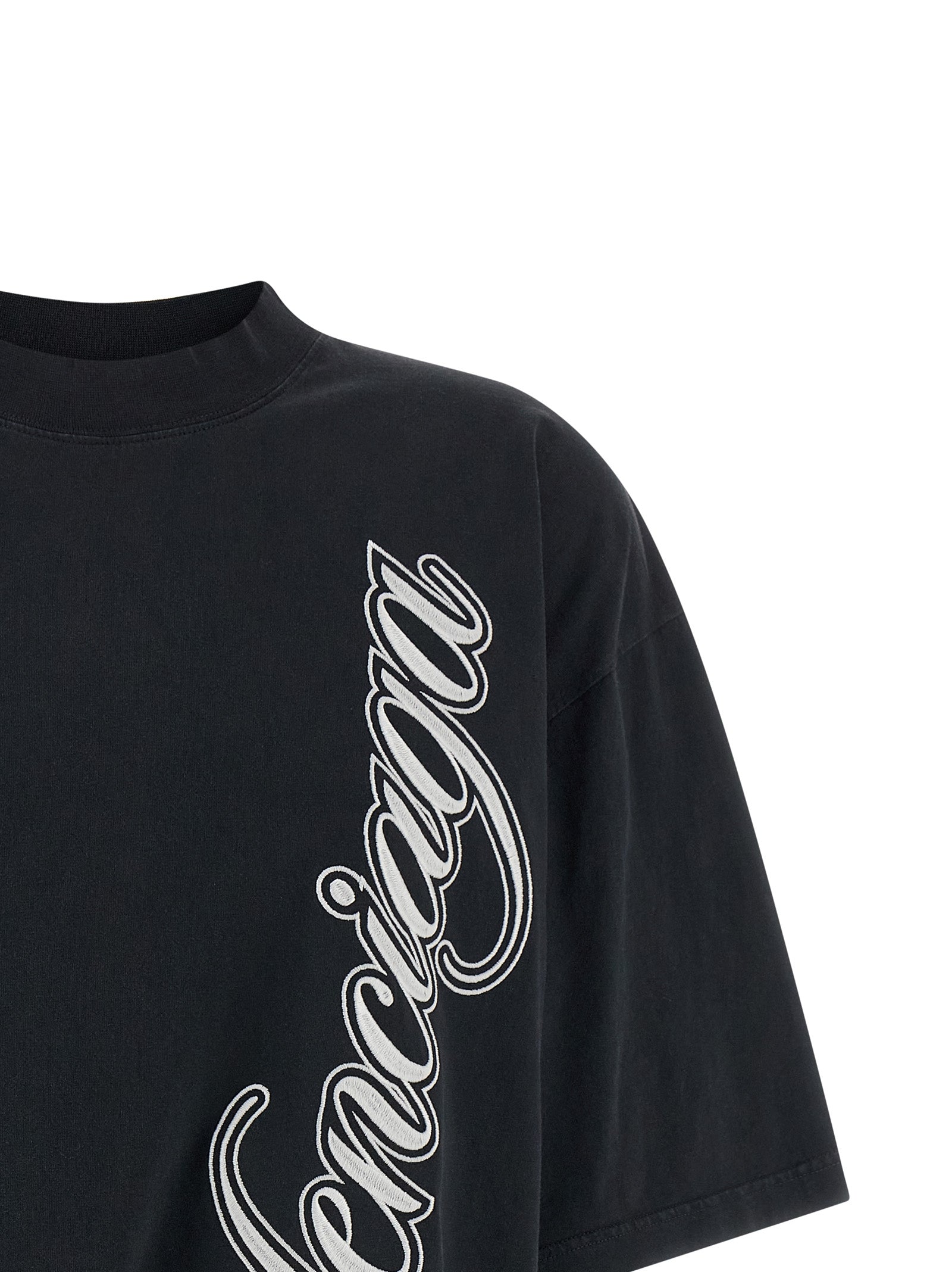Balenciaga Black Cotton T-Shirt