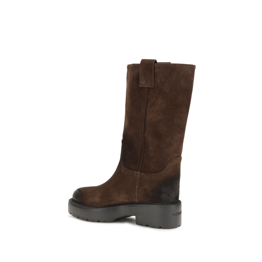 Miu Miu Brown Calf Leather Ankle Boots - Luxury Fashion Statement
