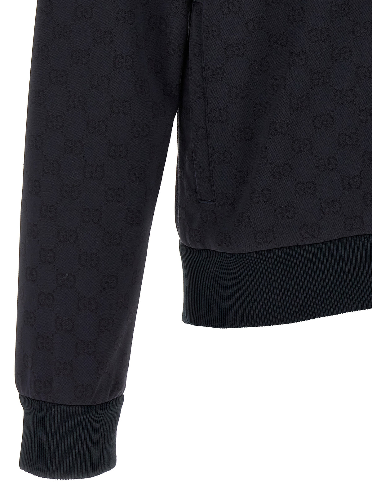 Indulge in the exquisite Gucci Blue Polyamide Sweatshirt, where luxurious craftsmanship meets a fitted silhouette, perfect for elevating your style with effortless sophistication.