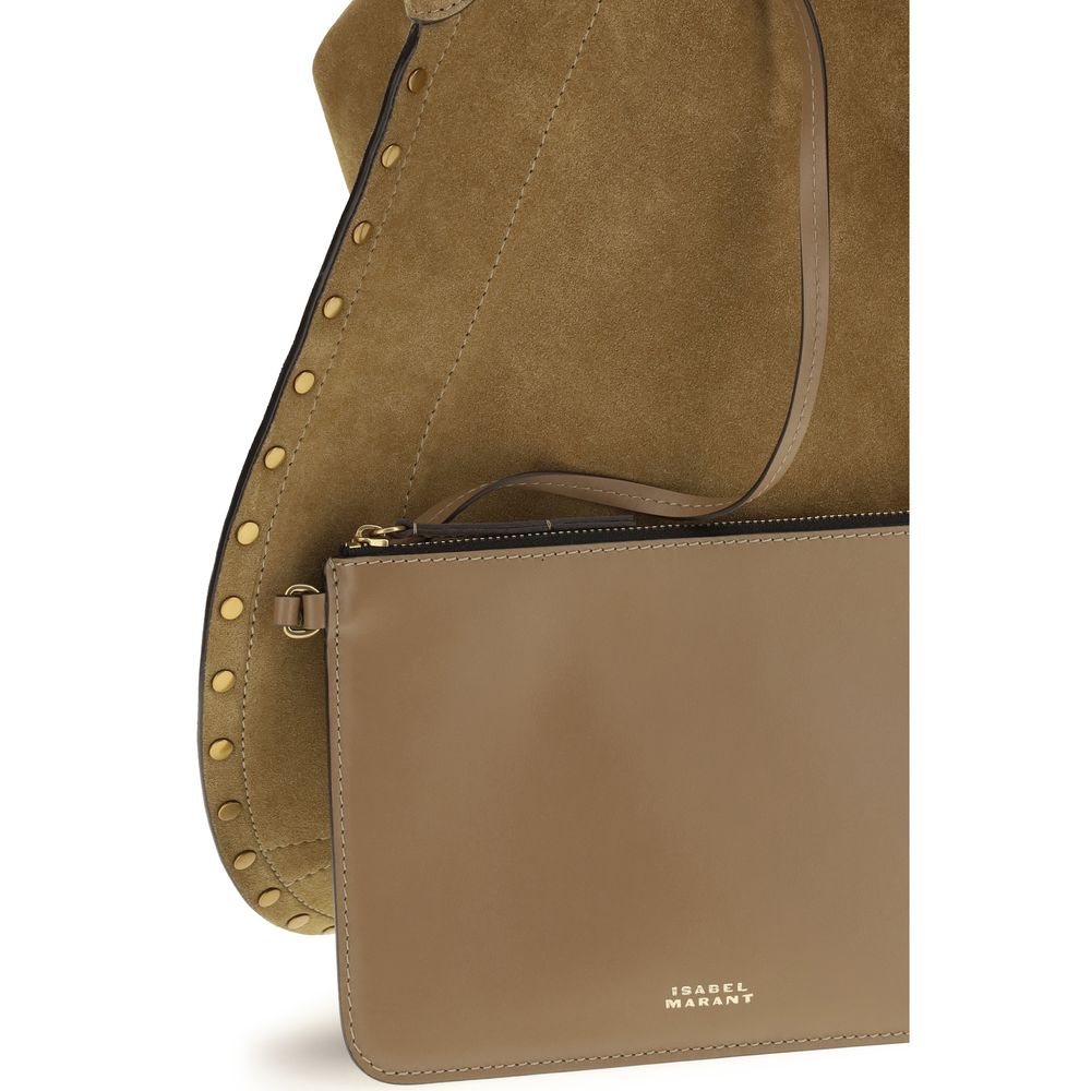 Discover the Isabel Marant Brown Calf Leather Bos Taurus Shoulder Bag, a masterpiece of exquisite craftsmanship and luxurious design, perfect for elevating any ensemble.