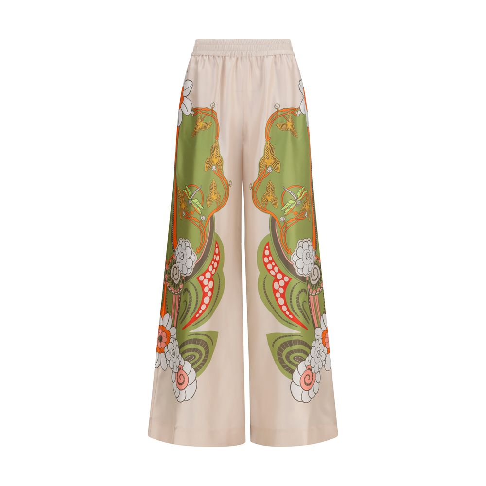 La Double J Multicolor Silk Casual Pants - Effortless Elegance