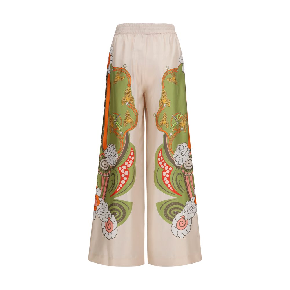 La Double J Multicolor Silk Casual Pants - Effortless Elegance