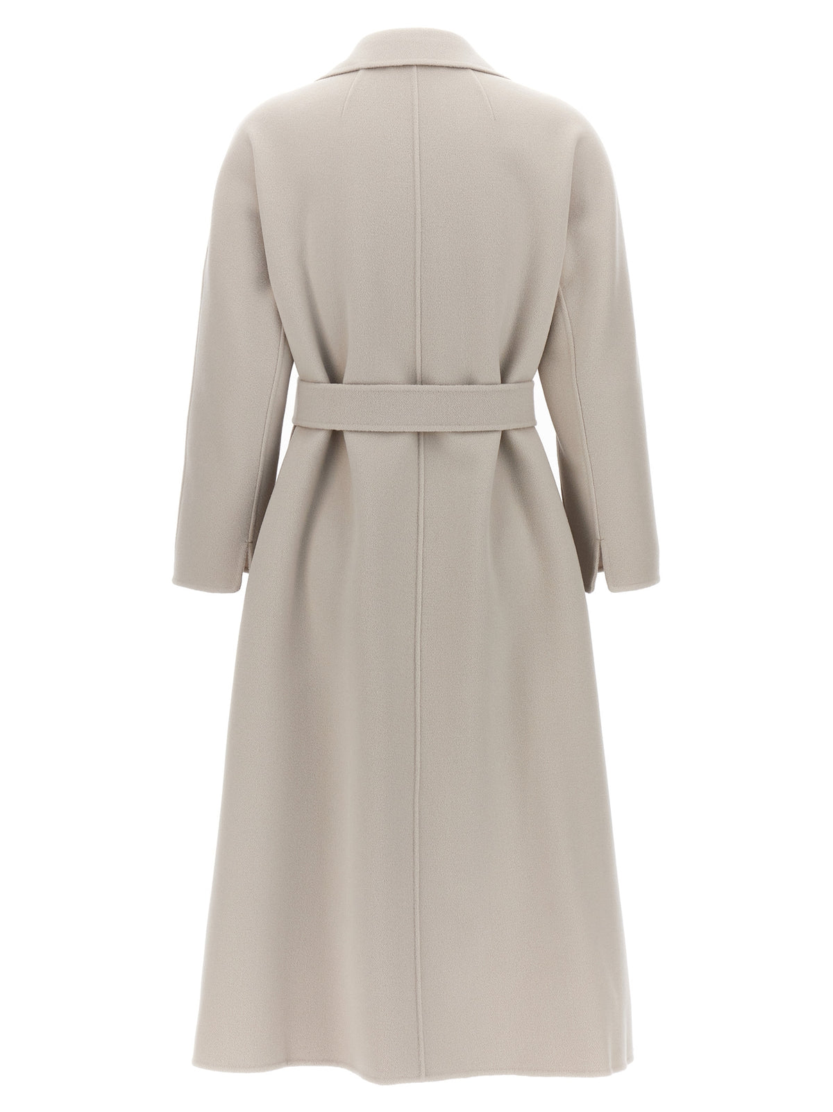 Indulge in the elegance of the 'S Max Mara Beige Wool Coat, crafted from pure virgin wool, a timeless piece that embodies luxury and sophistication for discerning tastes.
