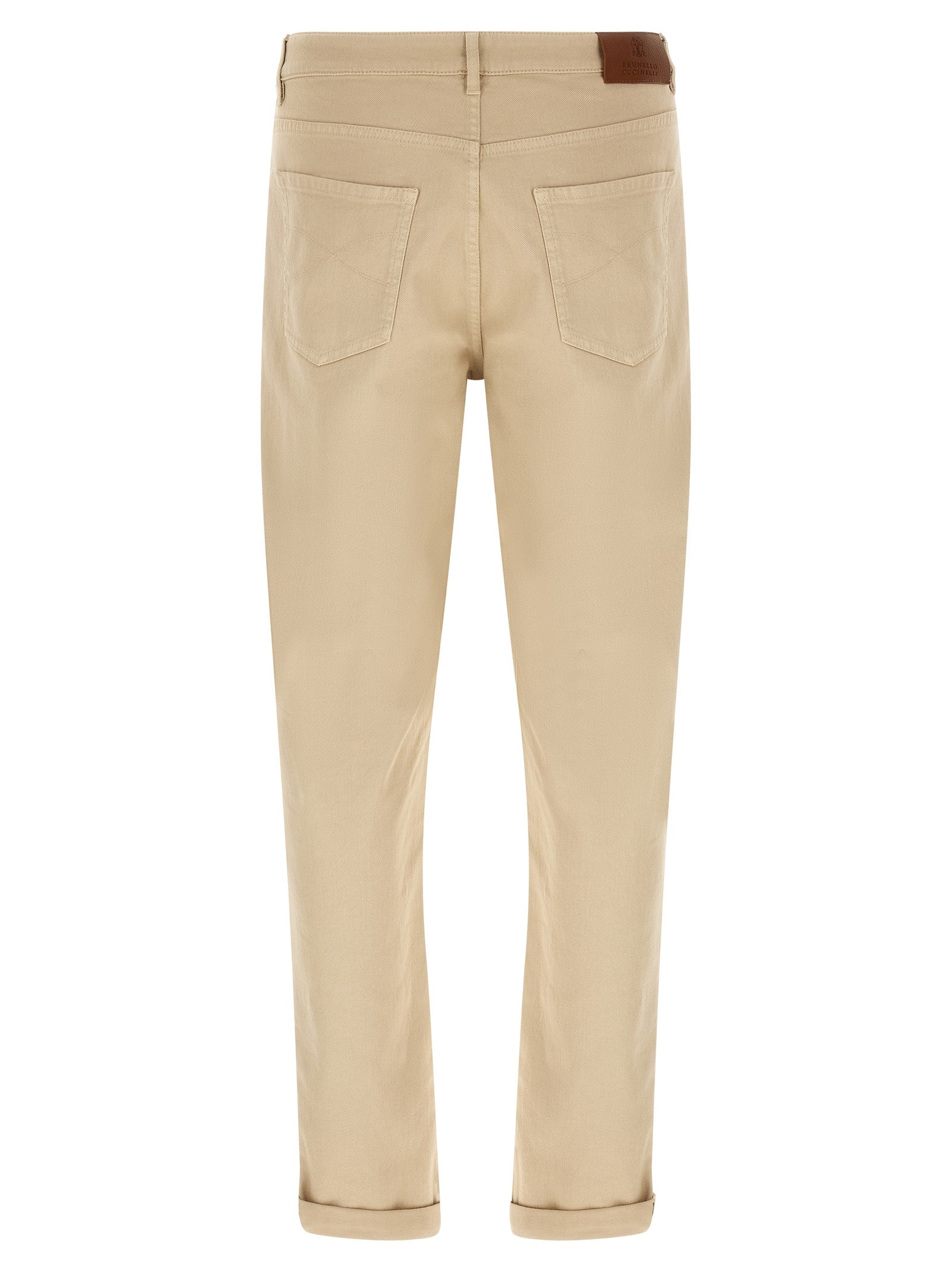 Brunello Cucinelli Beige Cotton Tapered Jeans - Luxury Redefined