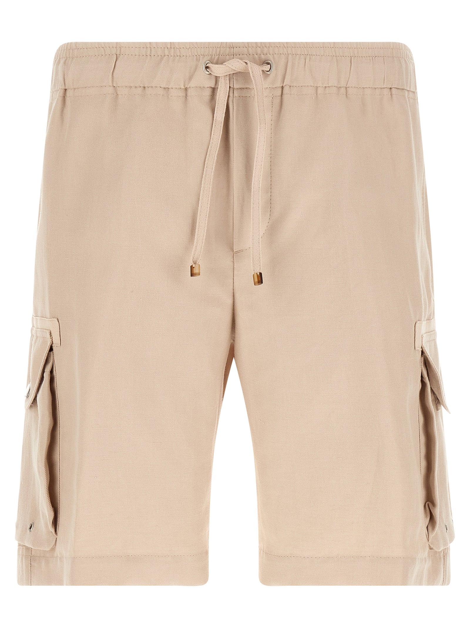 Elevate your summer wardrobe with Brunello Cucinelli Beige Linen Bermuda Shorts, a luxurious blend of linen and cotton, embodying refined elegance and effortless style.