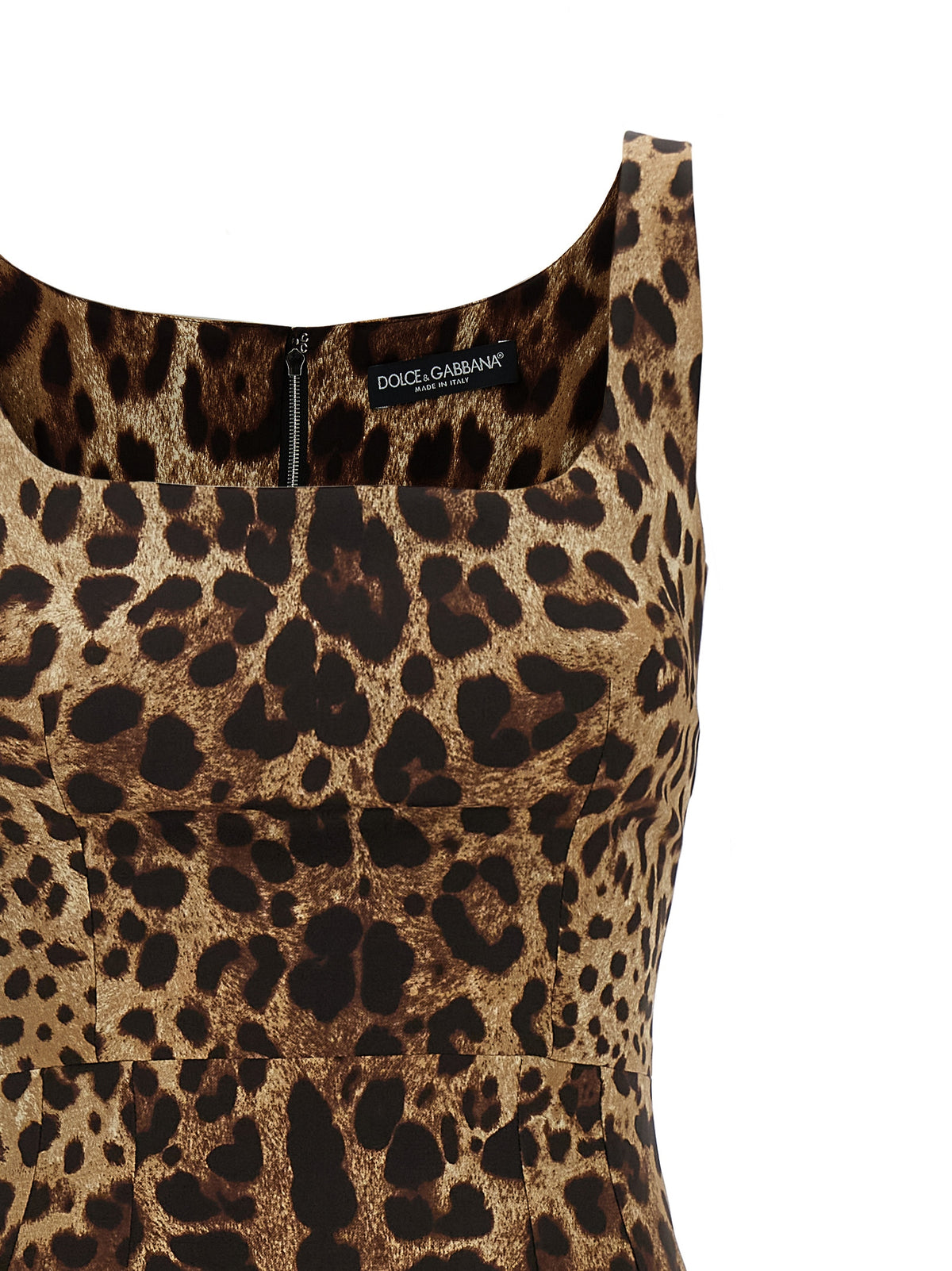 Dolce & Gabbana Brown Silk Midi Dress - Exquisite Luxury Fashion