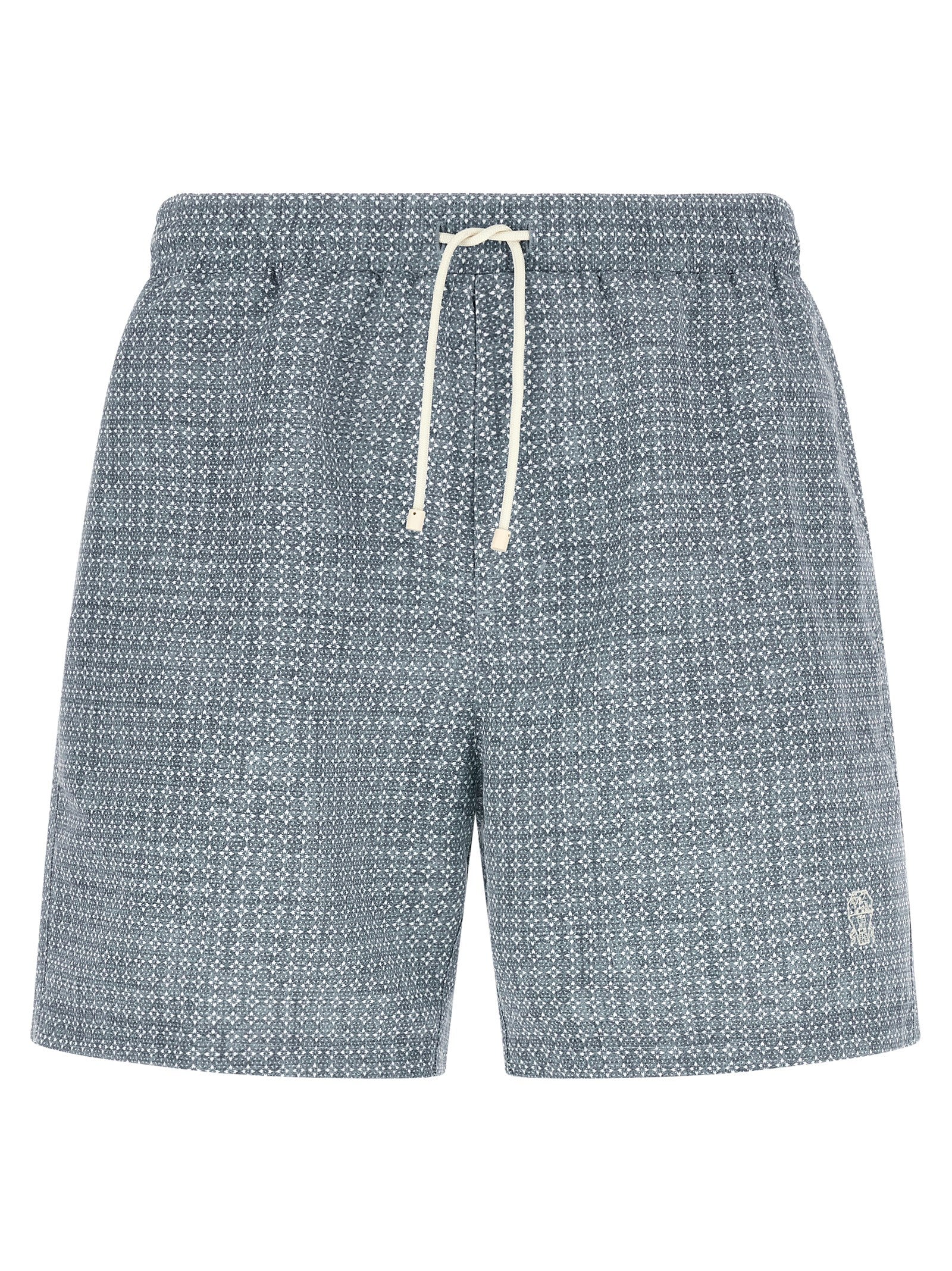 Brunello Cucinelli Blue Floral Swim Shorts - Luxurious Elegance