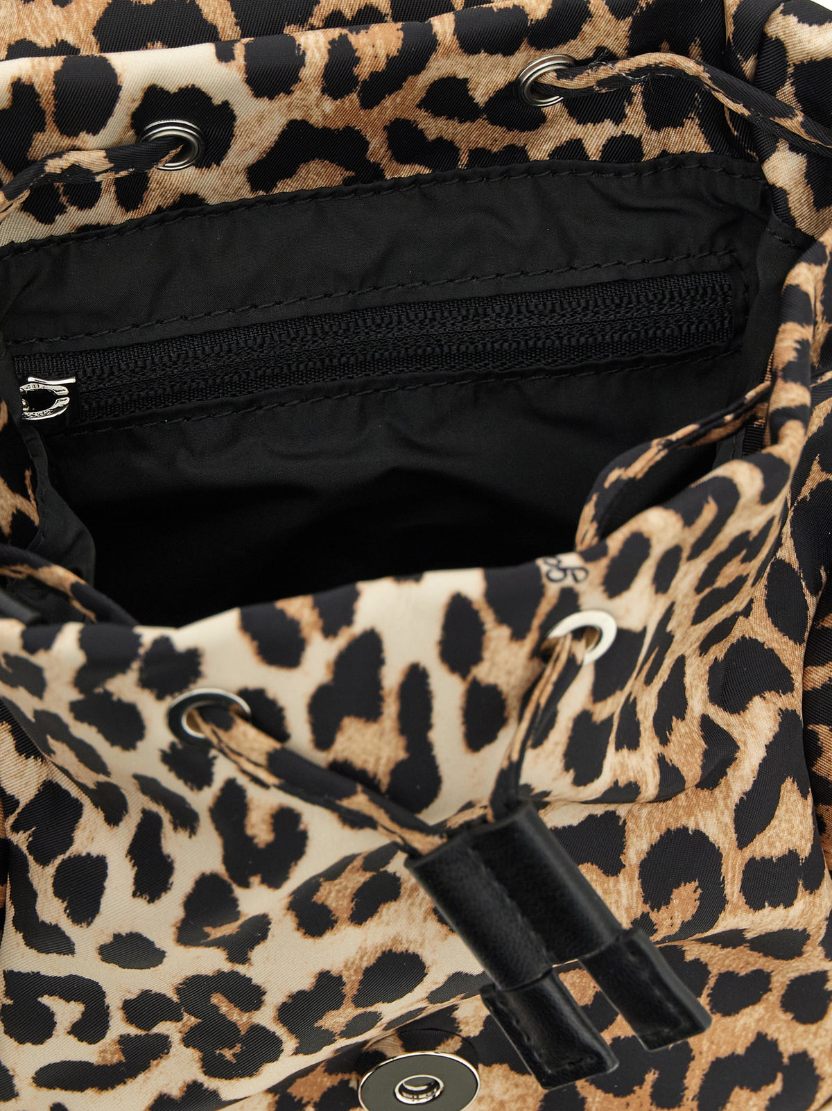 Ganni Brown Recycled Polyamide Backpack - Sustainable Luxury Chic