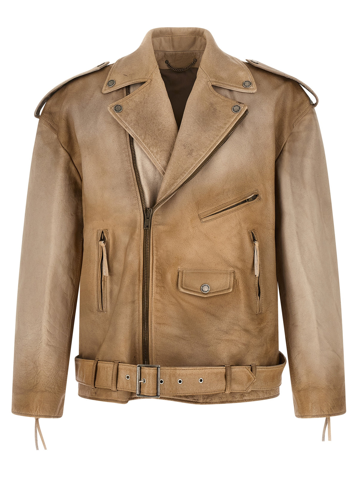 Golden Goose Phoebe Biker Jacket - Timeless Luxury in Beige