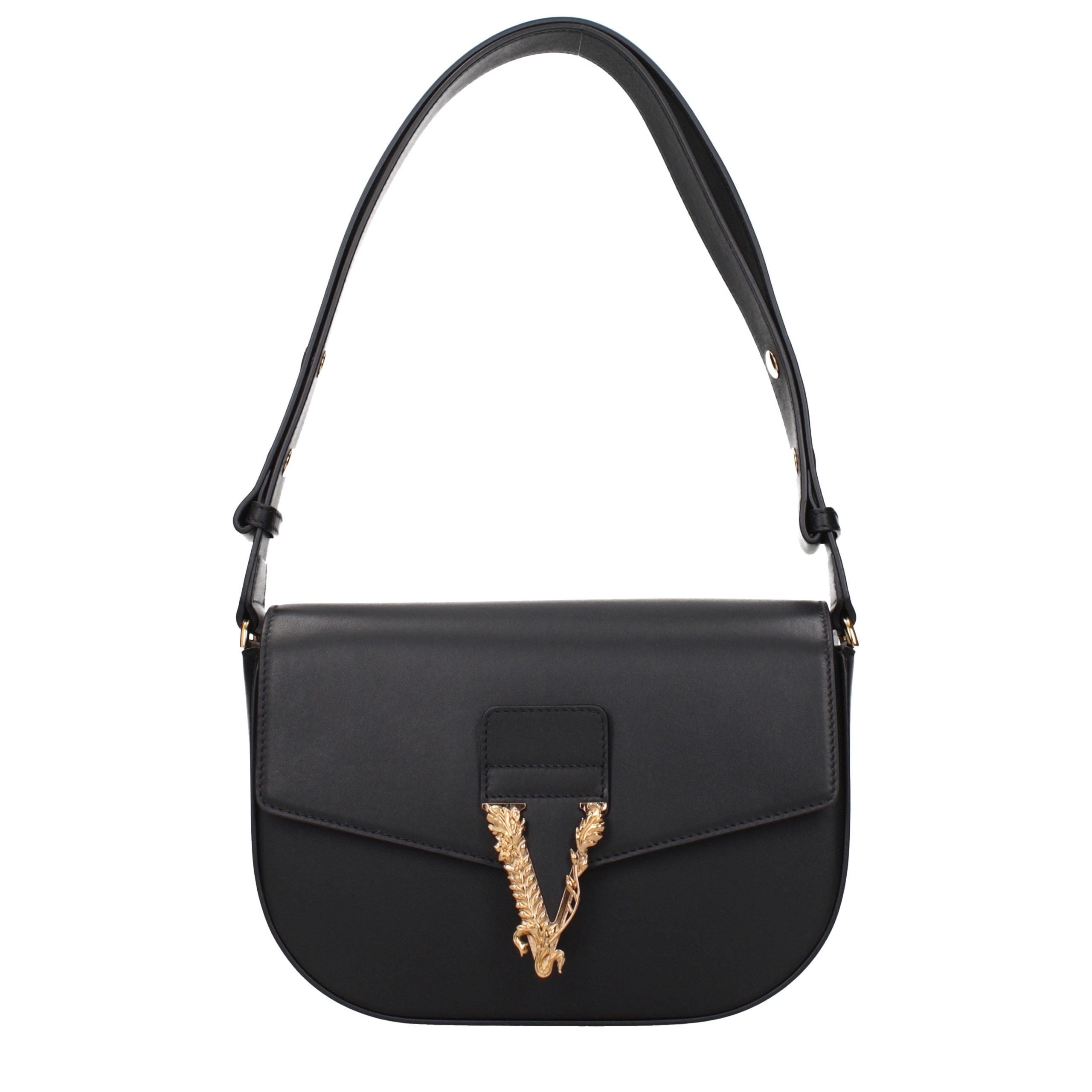 Versace Black Leather Crossbody Bag - Timeless Luxury Accessory
