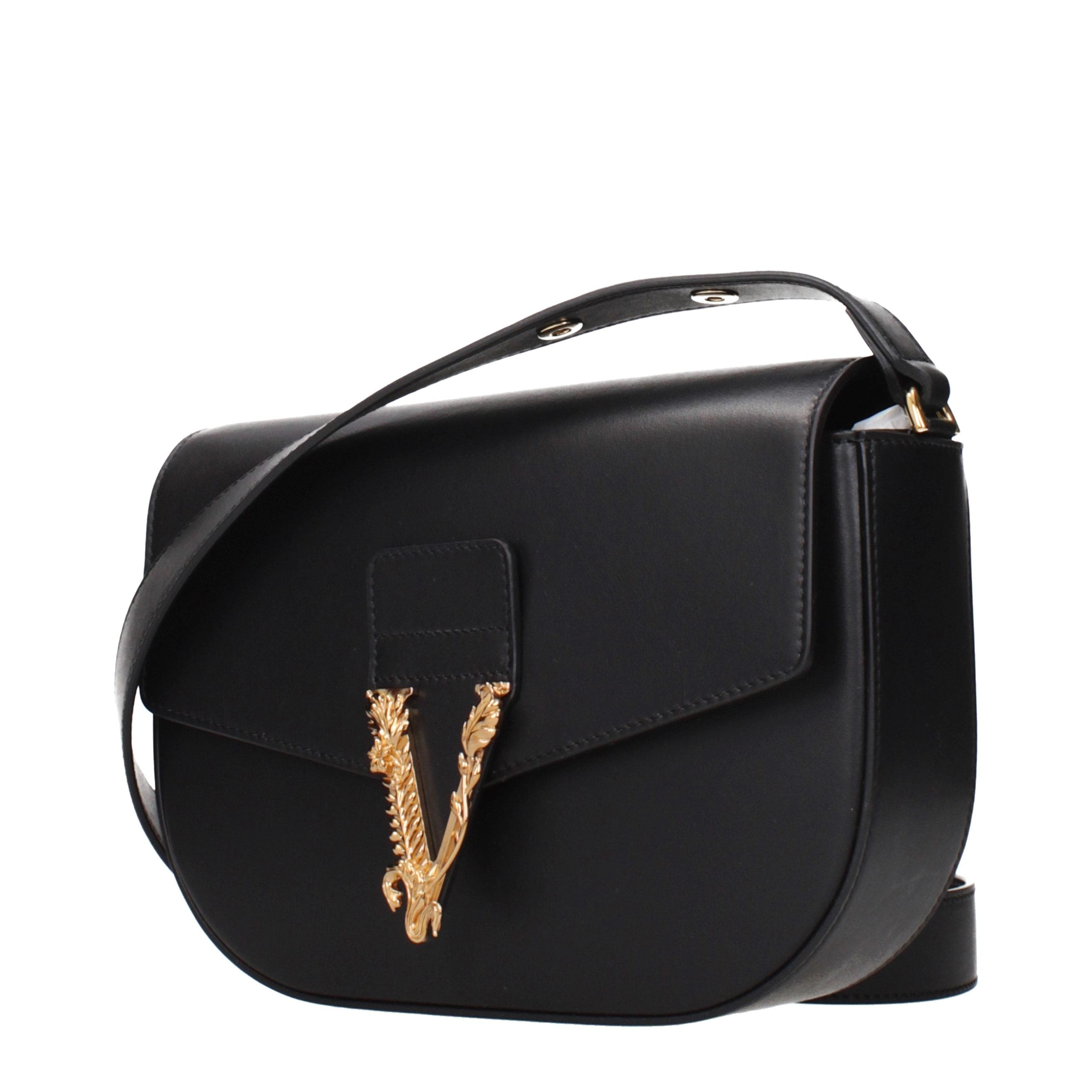 Versace Black Leather Crossbody Bag - Timeless Luxury Redefined