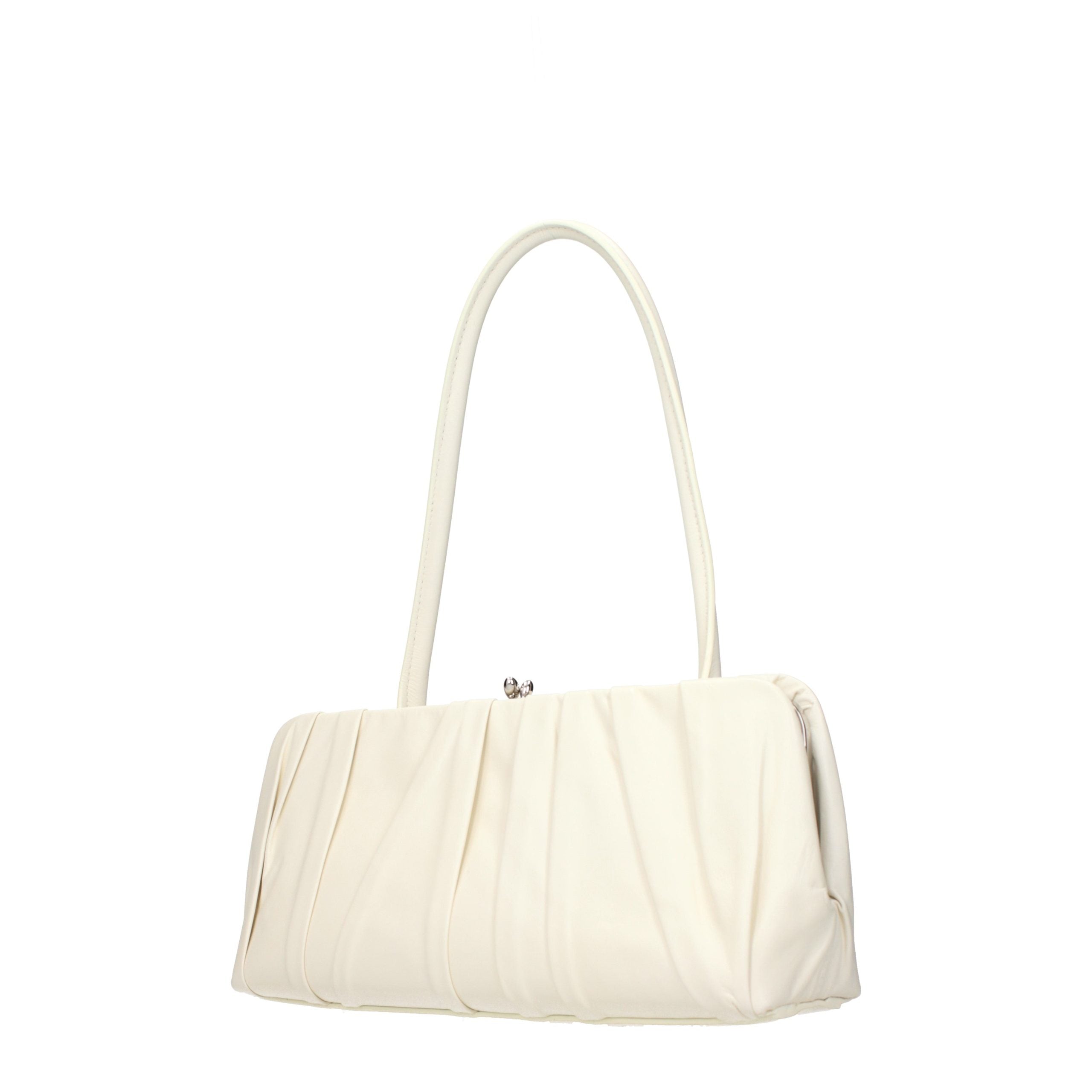 Elevate your elegance with the Jil Sander White Leather Shoulder Bag, a masterpiece of pleated design and luxurious craftsmanship, perfect for any sophisticated occasion.
