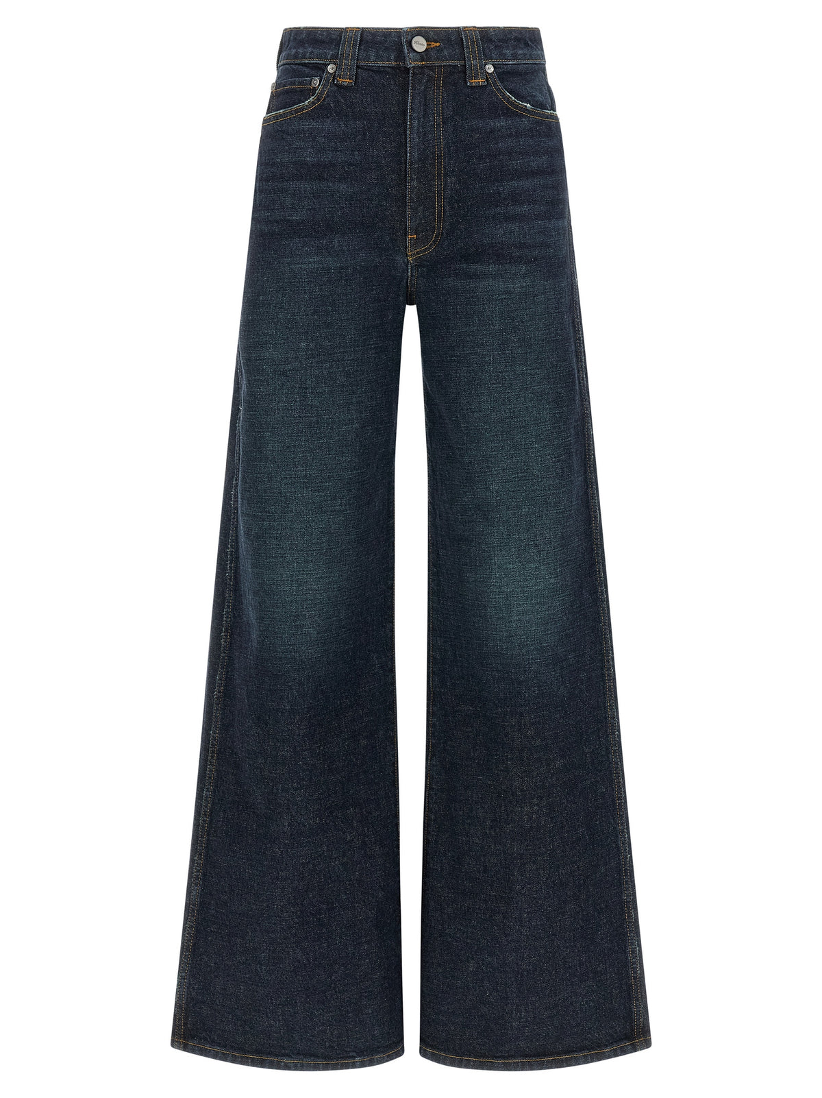Elevate your wardrobe with Khaite Blue Cotton Flared Jeans, a luxurious blend of structured denim and refined craftsmanship, perfect for the discerning fashion connoisseur.