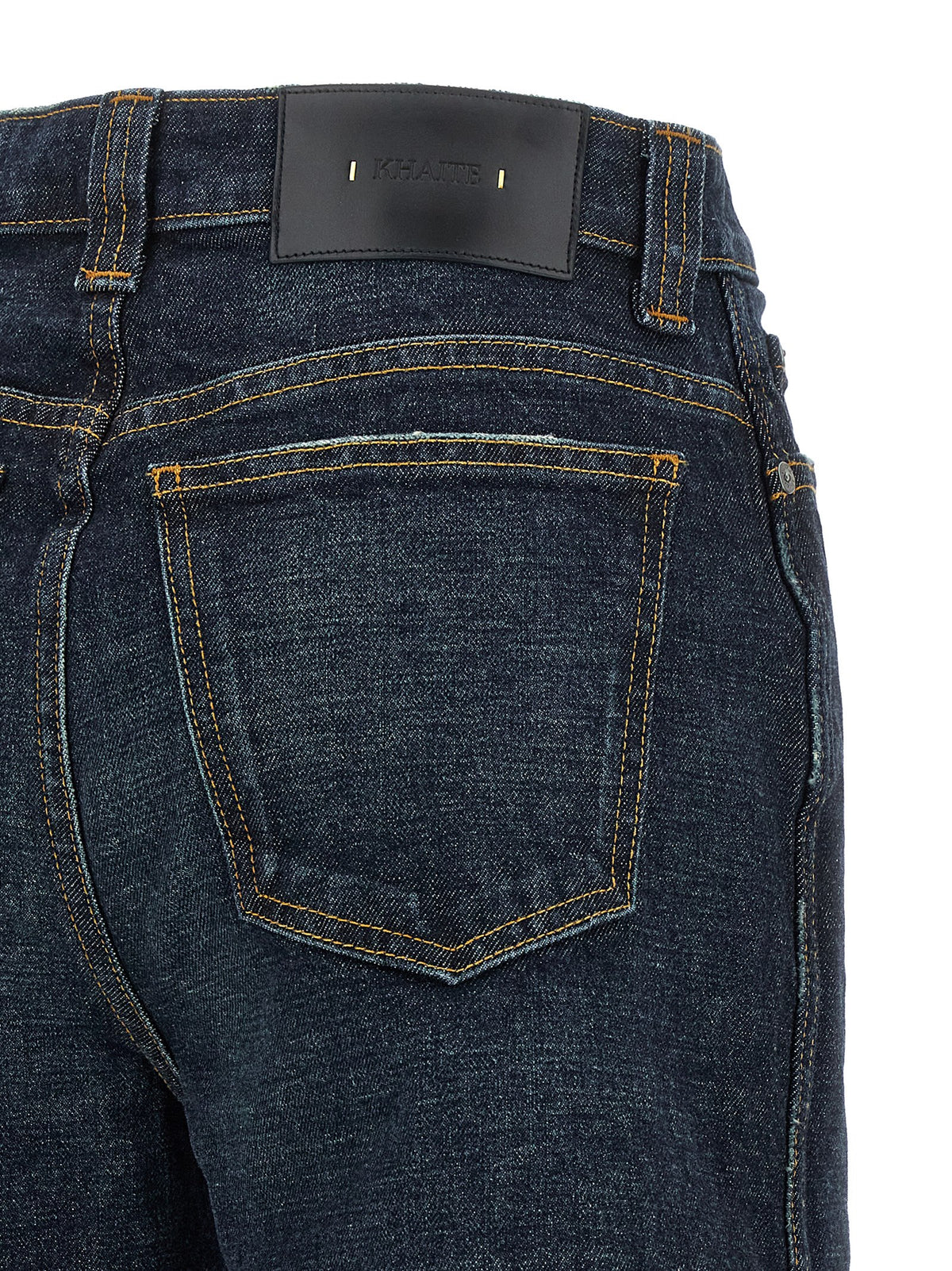 Elevate your wardrobe with Khaite Blue Cotton Flared Jeans, crafted from premium denim for a sophisticated silhouette that embodies timeless luxury and effortless style.