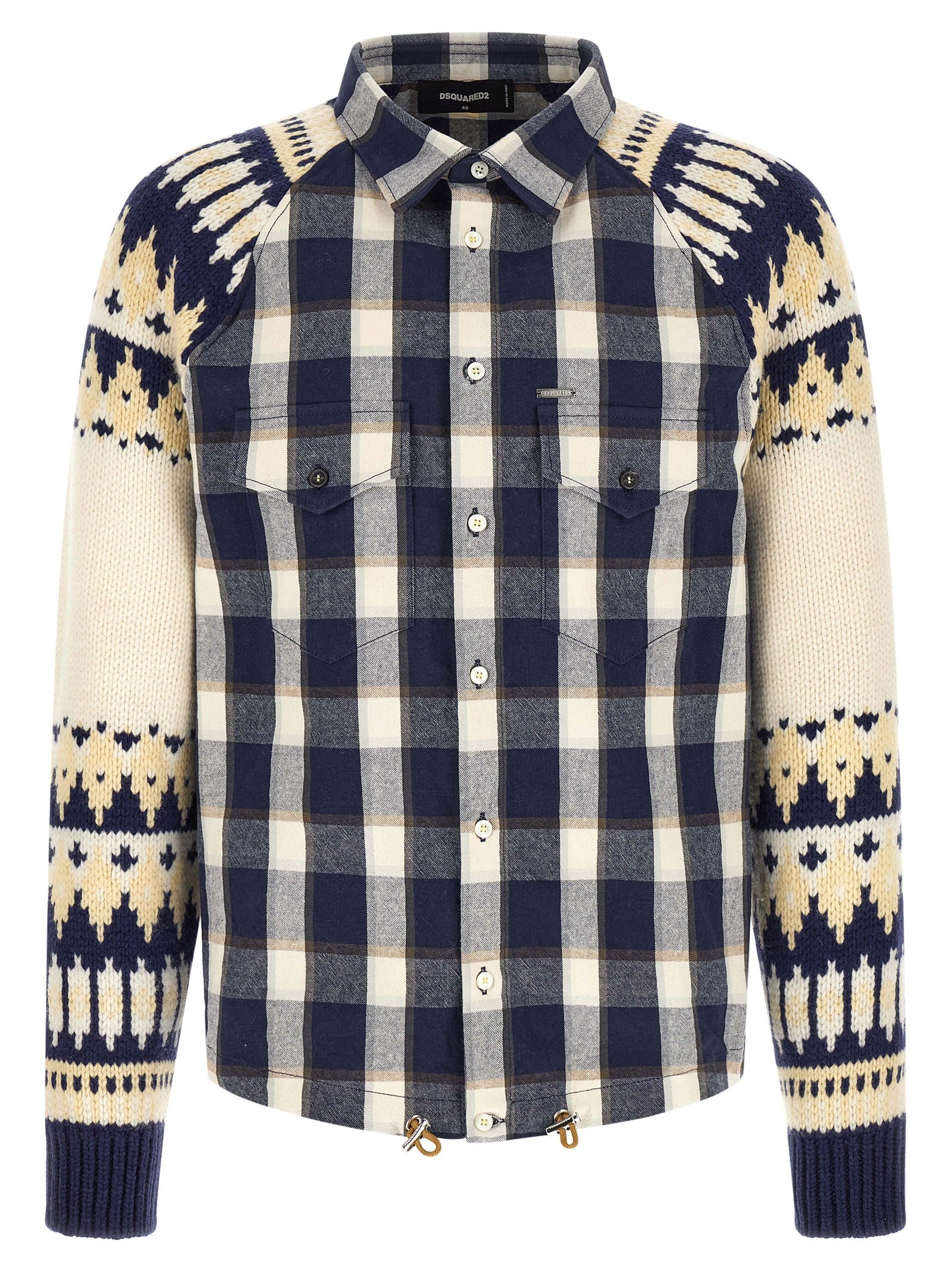 Experience the elegance of the Dsquared² Multicolor Cotton Blouse, a luxurious blend of structured design and Nordic-inspired details, perfect for the discerning individual.