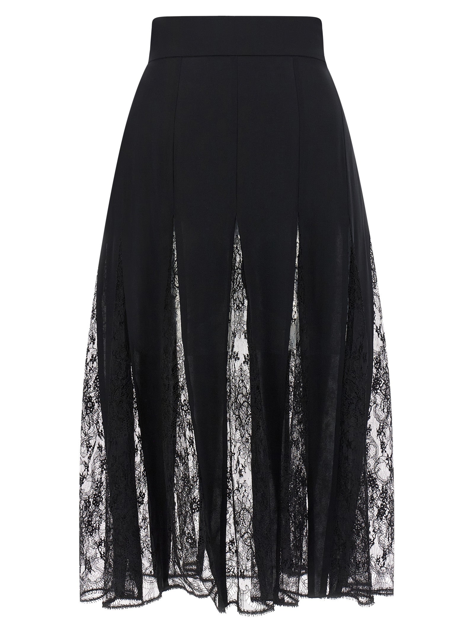 Dolce & Gabbana Black Silk Midi Skirt - Timeless Elegance