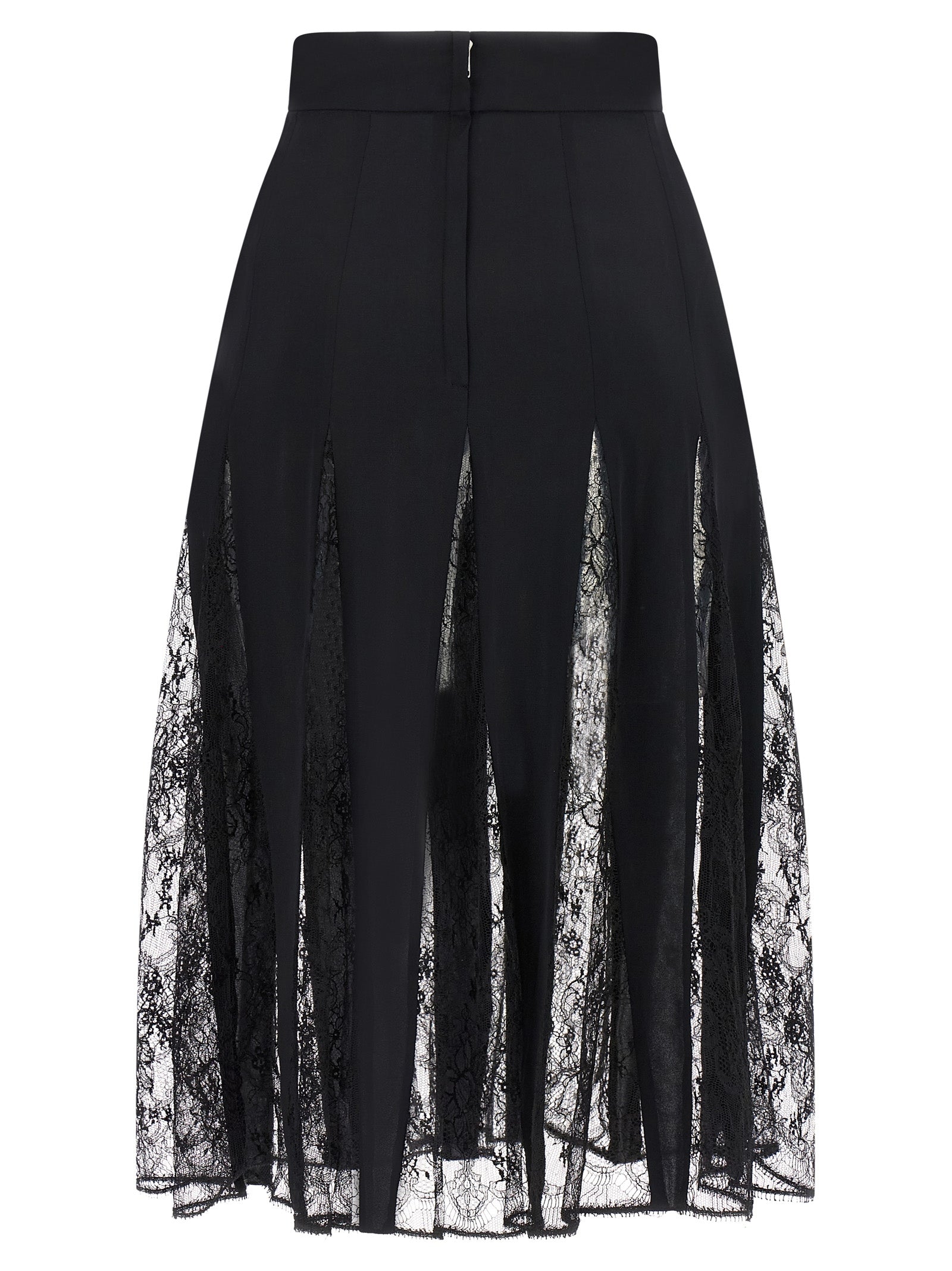 Dolce & Gabbana Black Silk Midi Skirt - Timeless Elegance