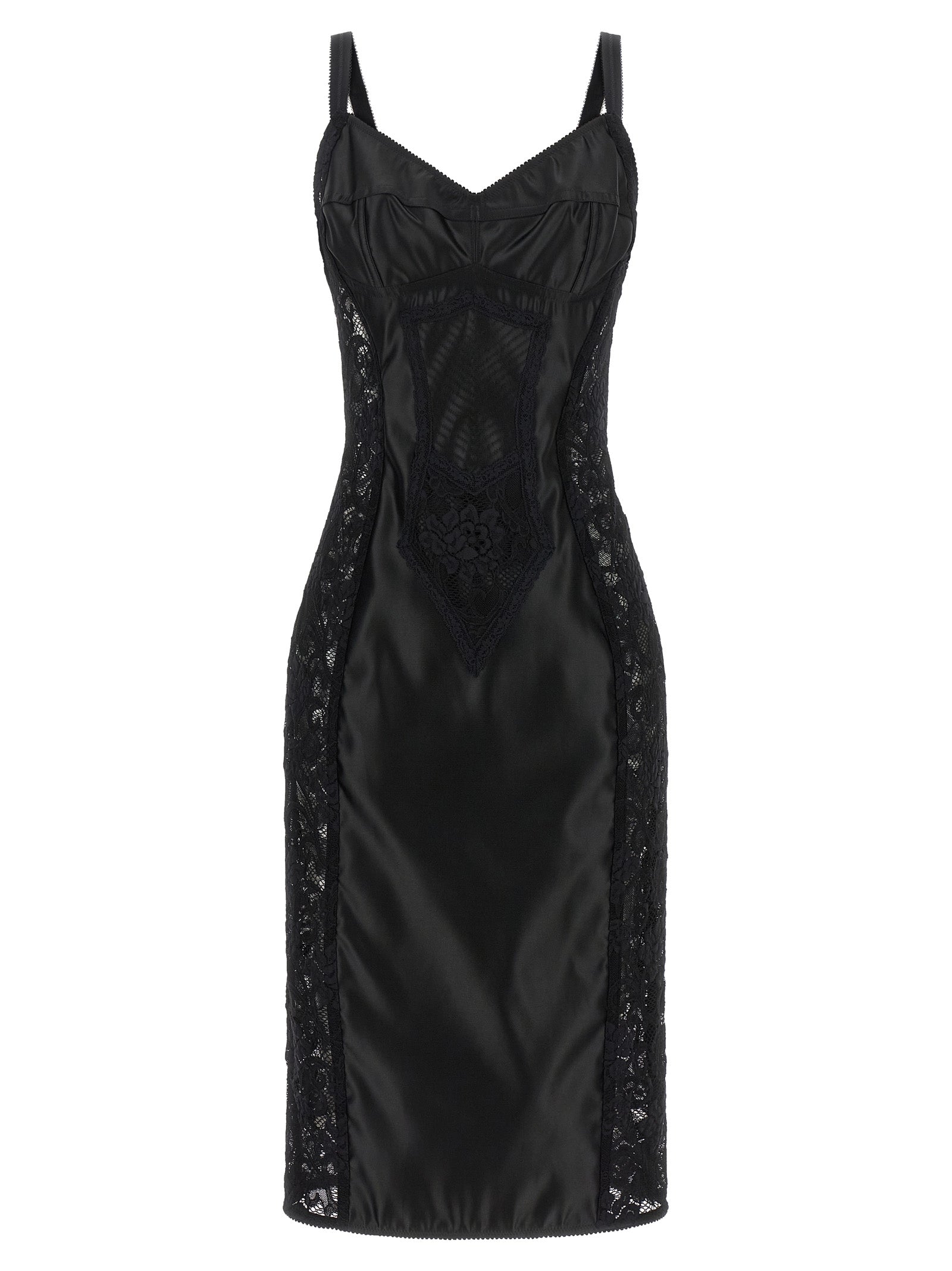 Dolce & Gabbana Black Polyamide Midi Dress