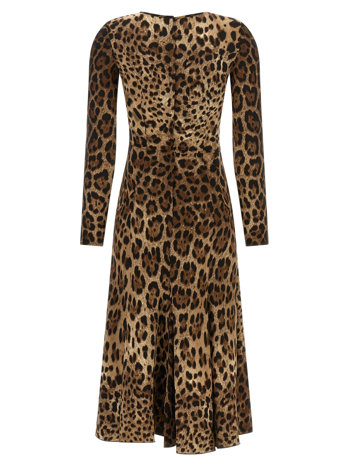Discover the Dolce & Gabbana Brown Viscose Midi Dress, a masterpiece of Italian craftsmanship, blending luxurious viscose with a captivating leopard print for timeless elegance.