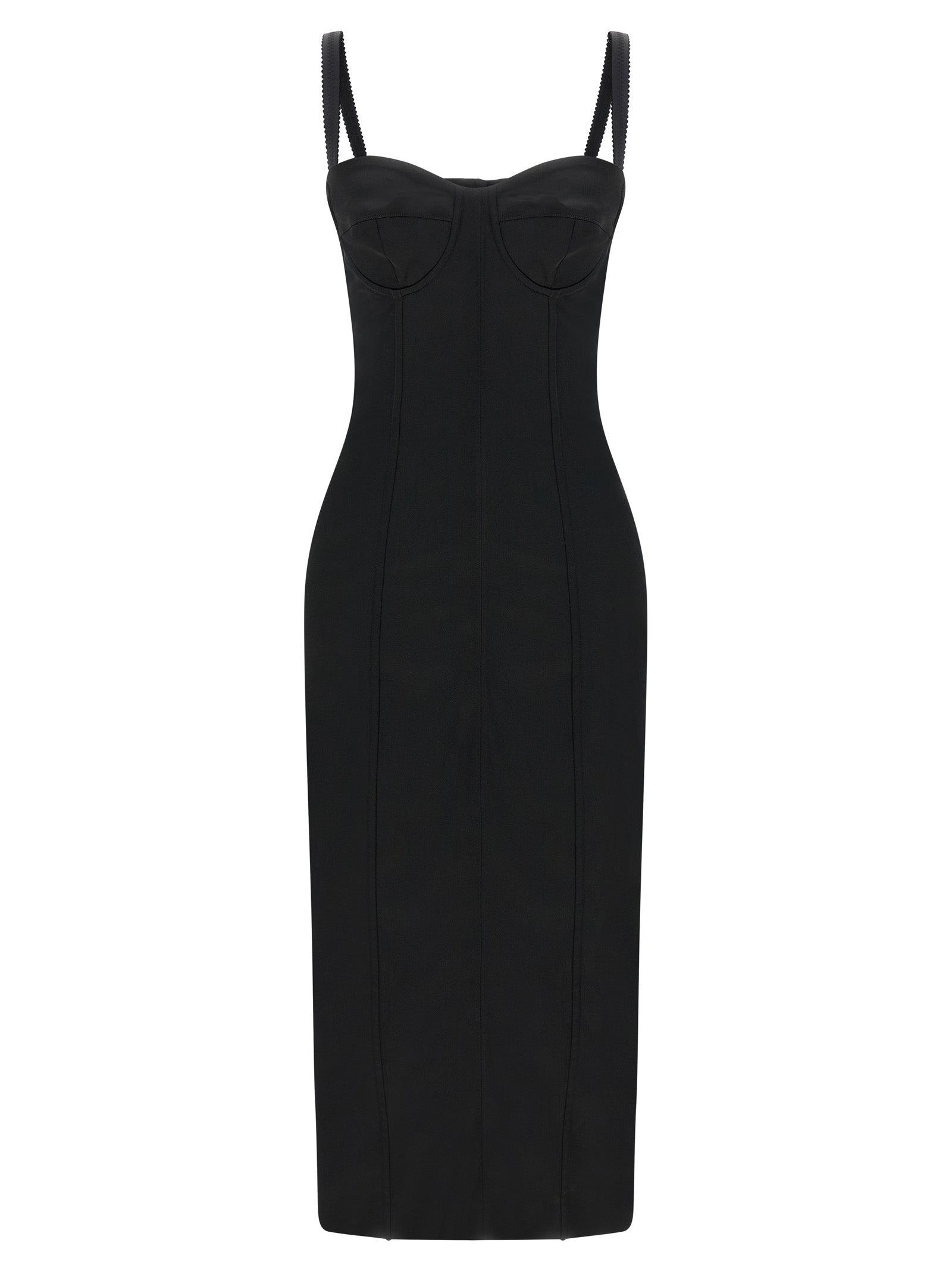 Dolce & Gabbana Black Acetate Midi Dress - Exquisite Luxury Elegance