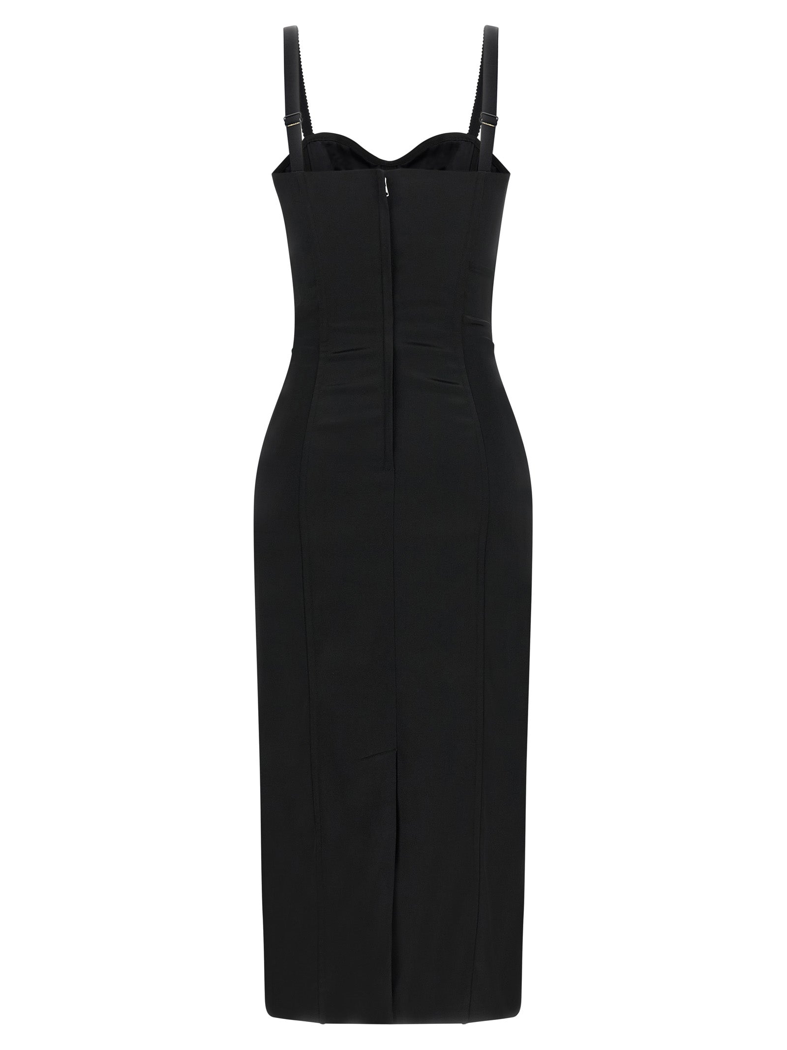 Dolce & Gabbana Black Acetate Midi Dress - Exquisite Luxury Elegance