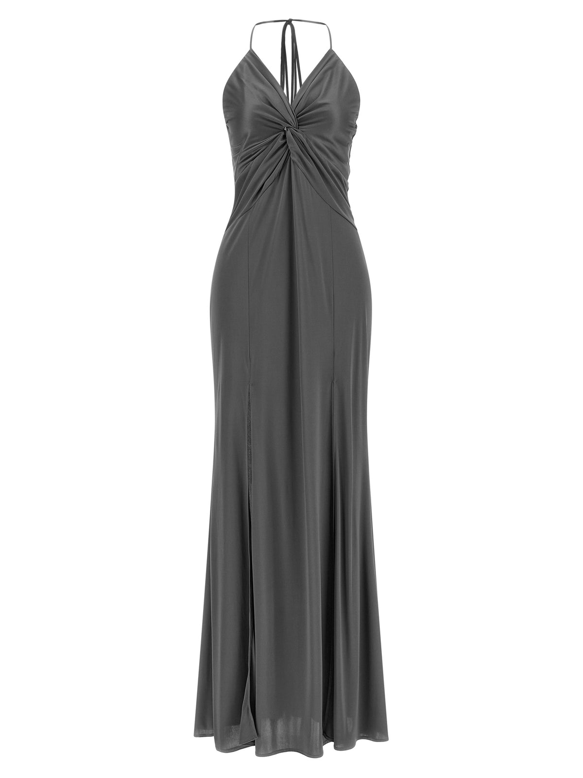 PINKO Gray Acetate Long Dress - Timeless Luxury Elegance