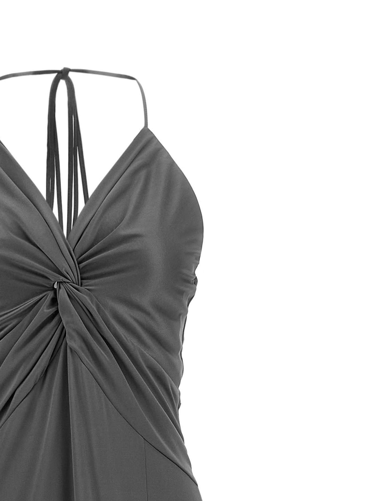 PINKO Gray Acetate Long Dress - Timeless Luxury Redefined