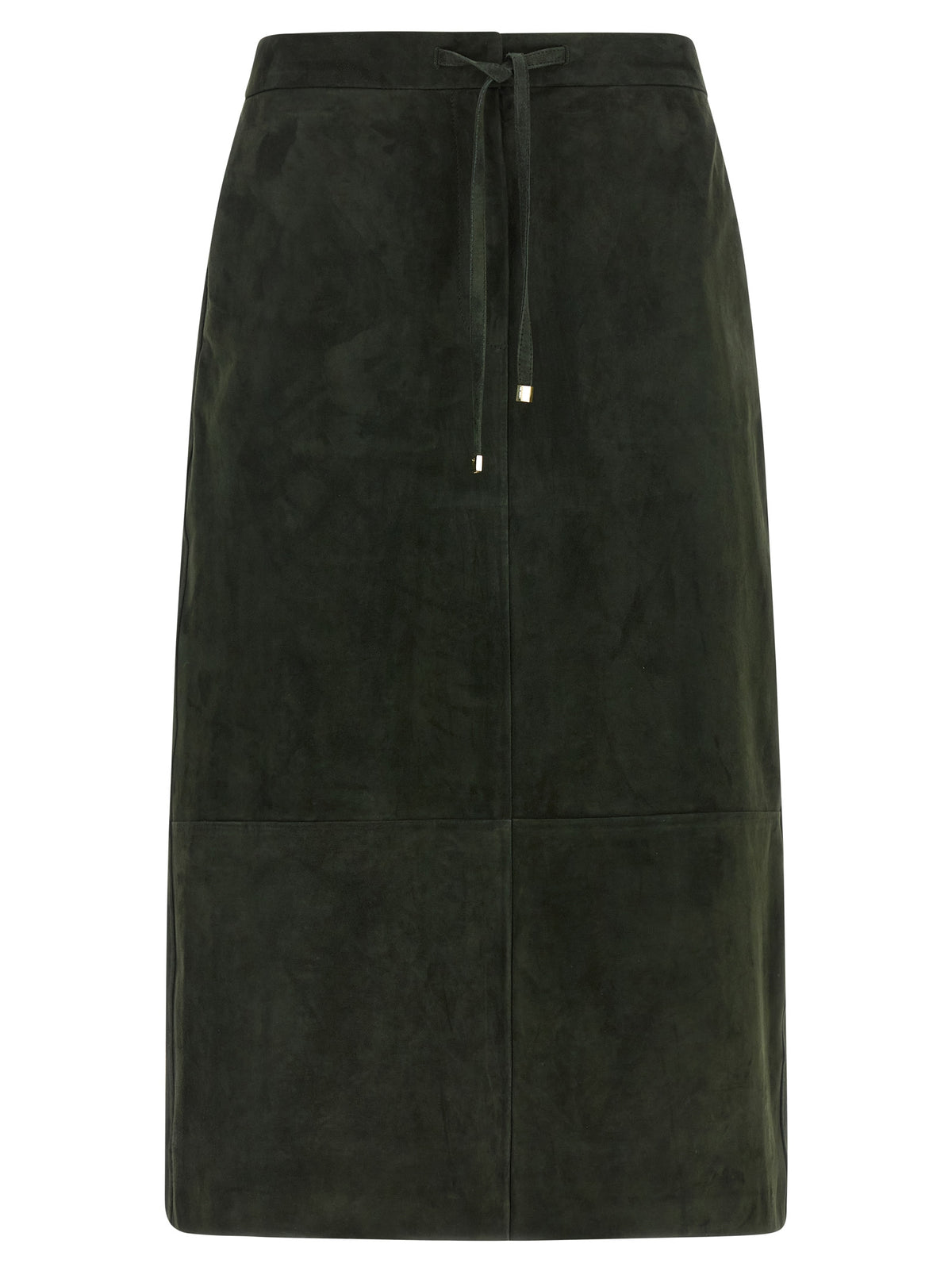 'S Max Mara Bicolor Lamb Leather Midi Skirt - Timeless Elegance