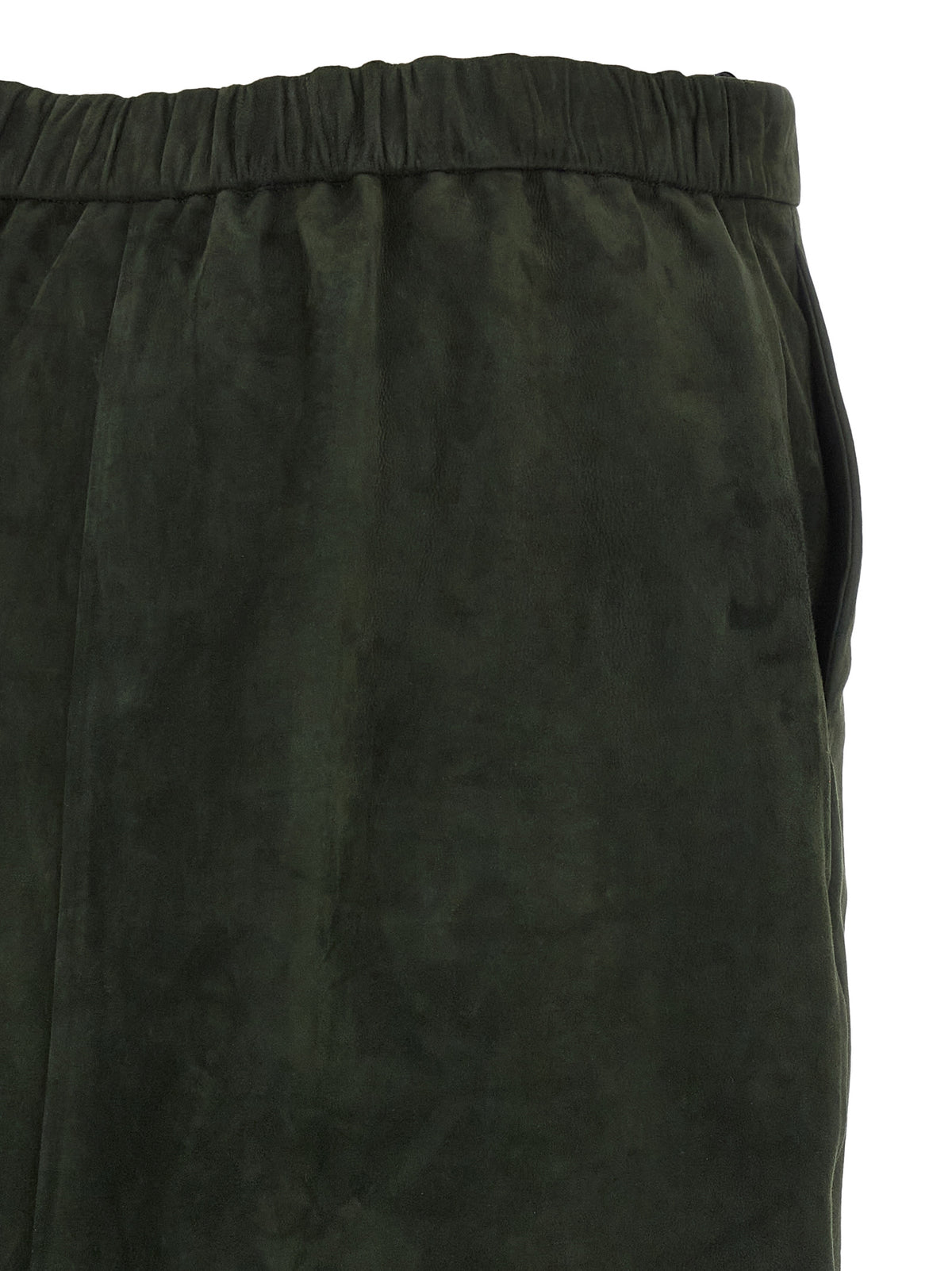 'S Max Mara Bicolor Lamb Leather Midi Skirt - Timeless Elegance