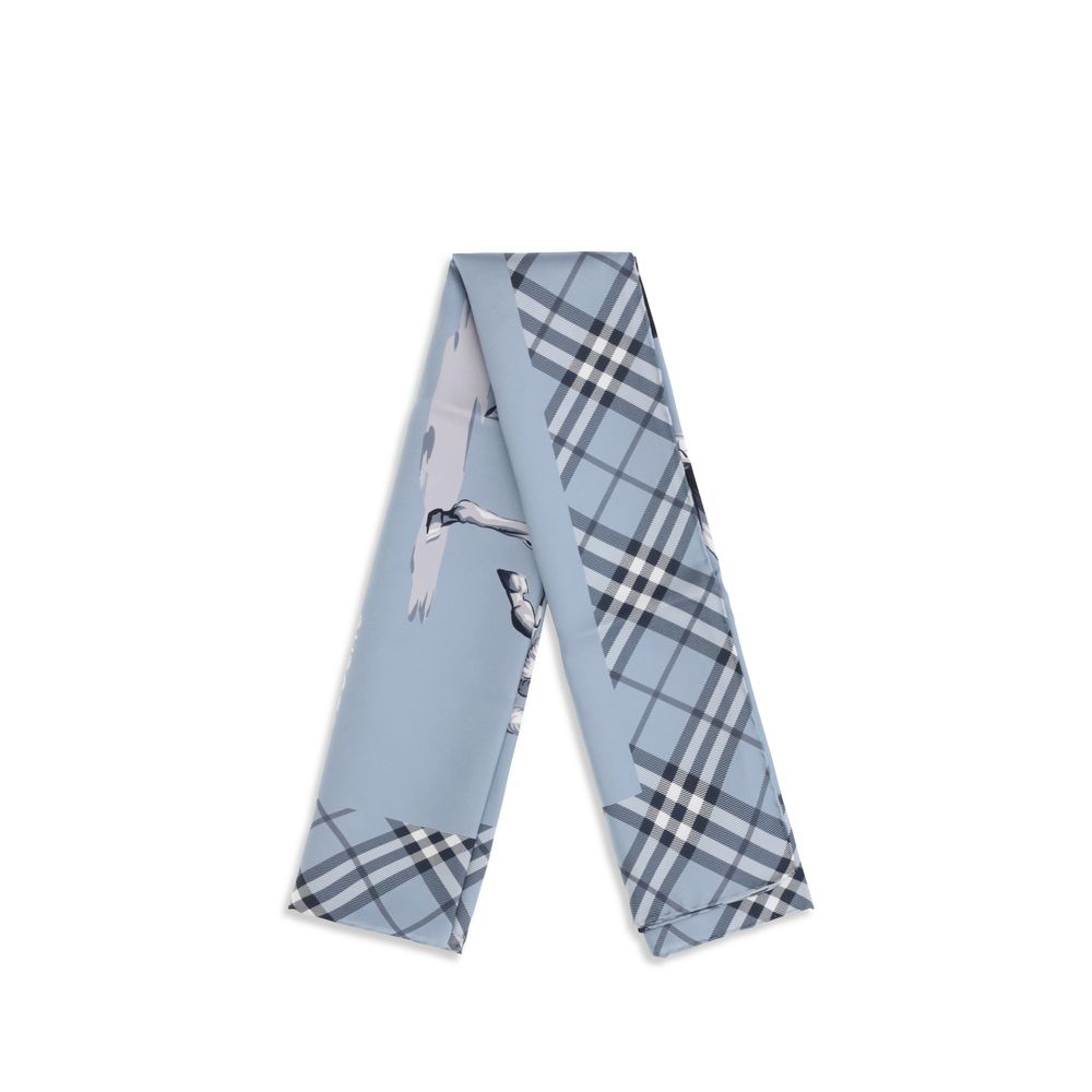 Burberry Blue Silk Scarf - Timeless Elegance Redefined