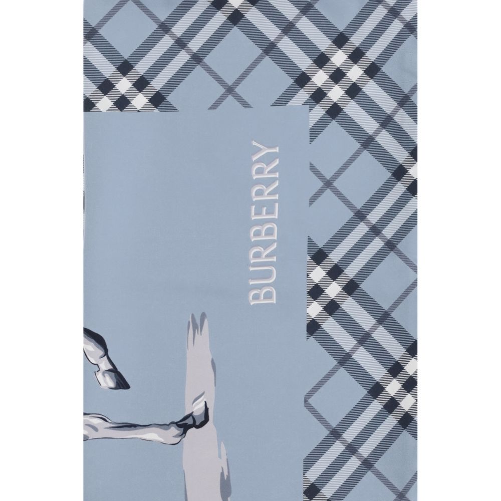 Burberry Blue Silk Scarf - Timeless Elegance Redefined