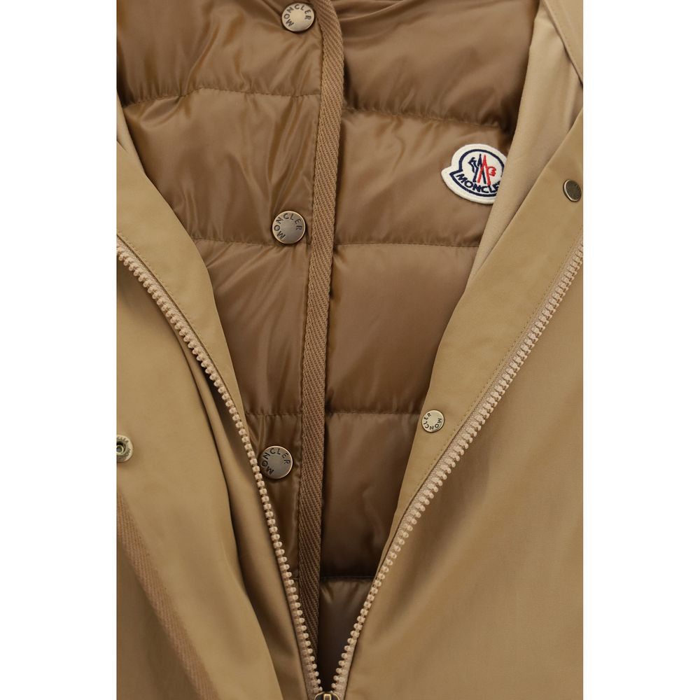 Moncler Beige Polyamide Shell Jacket - Timeless Luxury Outerwear