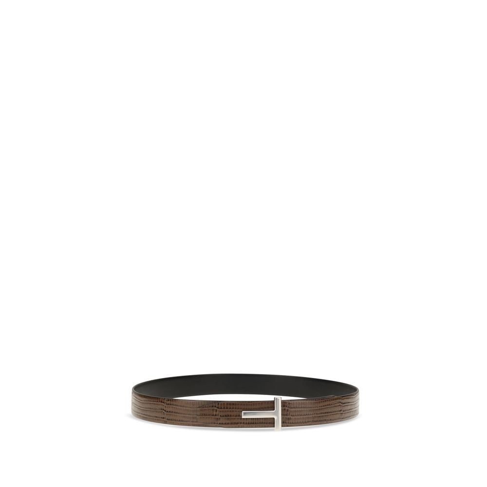 Tom Ford Brown Calf Leather Bos Taurus Belt - Luxury Accessory