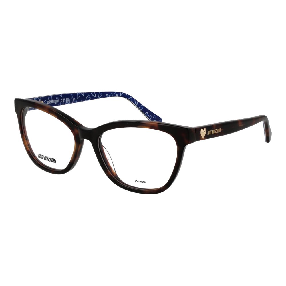 Love Moschino Brown Acetate Cat Eye Glasses - Timeless Elegance