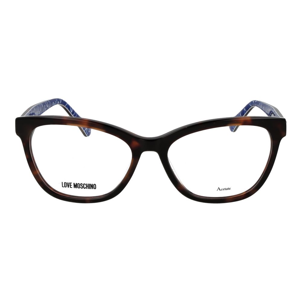 Love Moschino Brown Acetate Cat Eye Glasses - Timeless Elegance