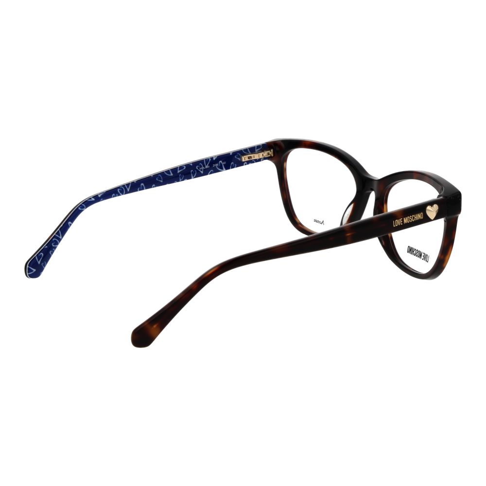 Love Moschino Brown Acetate Cat Eye Glasses - Timeless Elegance